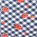 Unique Vintage Plus Size Navy Gingham & Ladybug Print High Waist Louise Swim Bottom