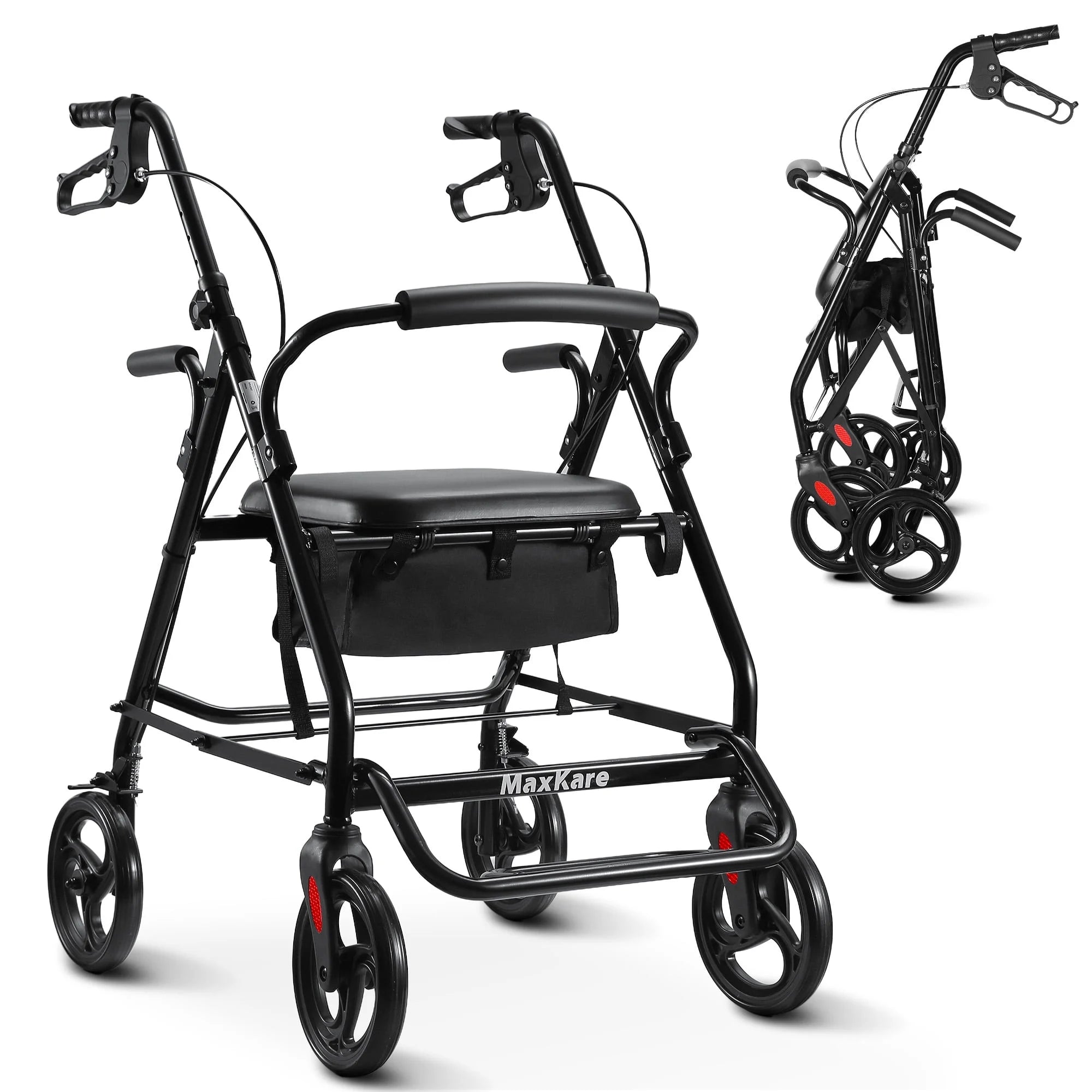 MaxKare Rollator Walker 8 Wheels with Seat & Padel for Seniors
