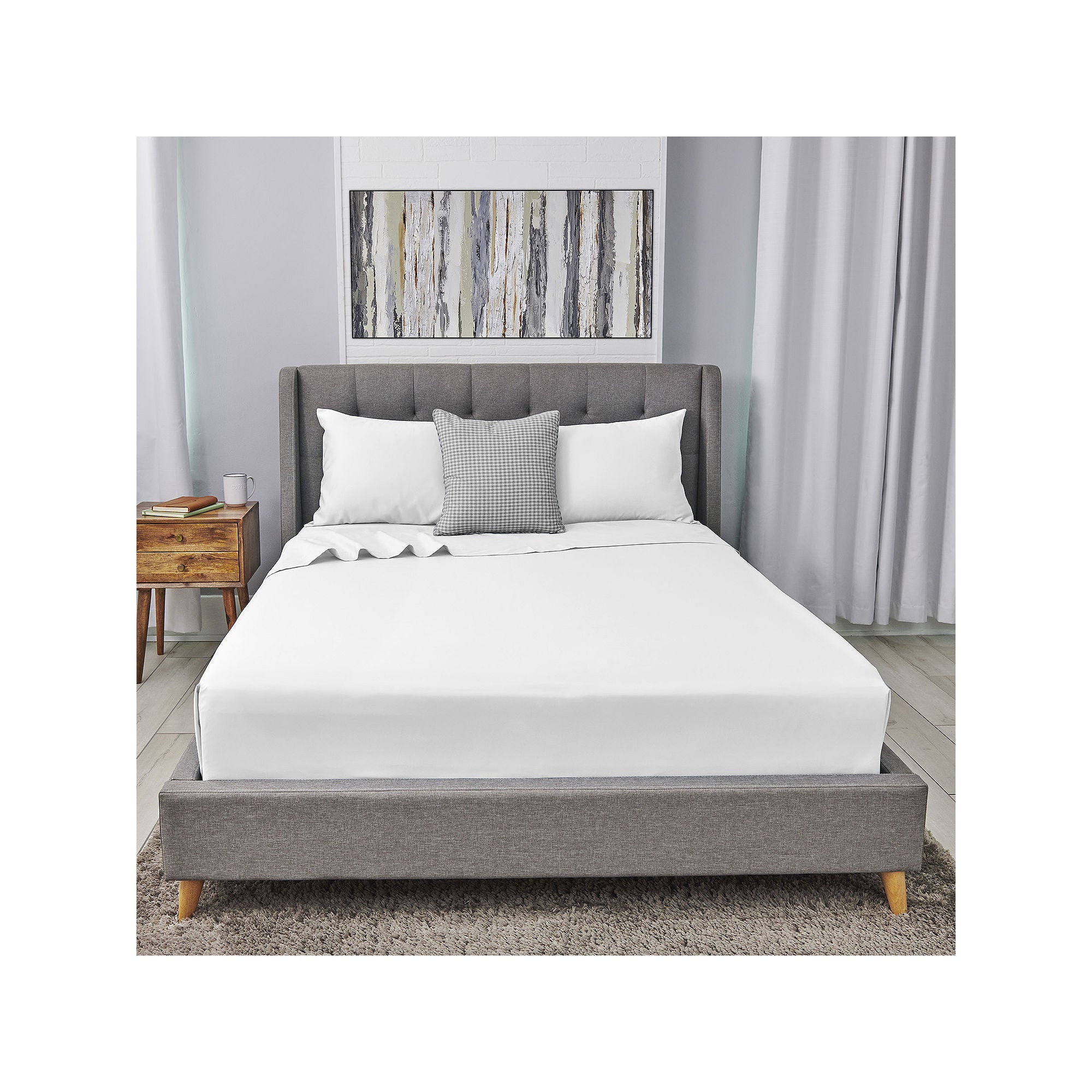 Sealy 34251ATC Premium Comfort 1250 Thread Count Sheet Set, King, White - Machine wash