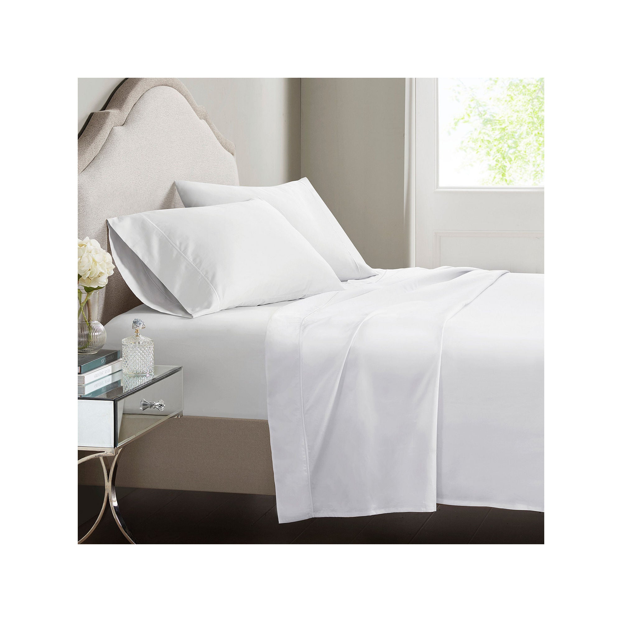 Croscill Luxury Egyptian Cotton 500Tc Deep Pocket Sheet Set - White