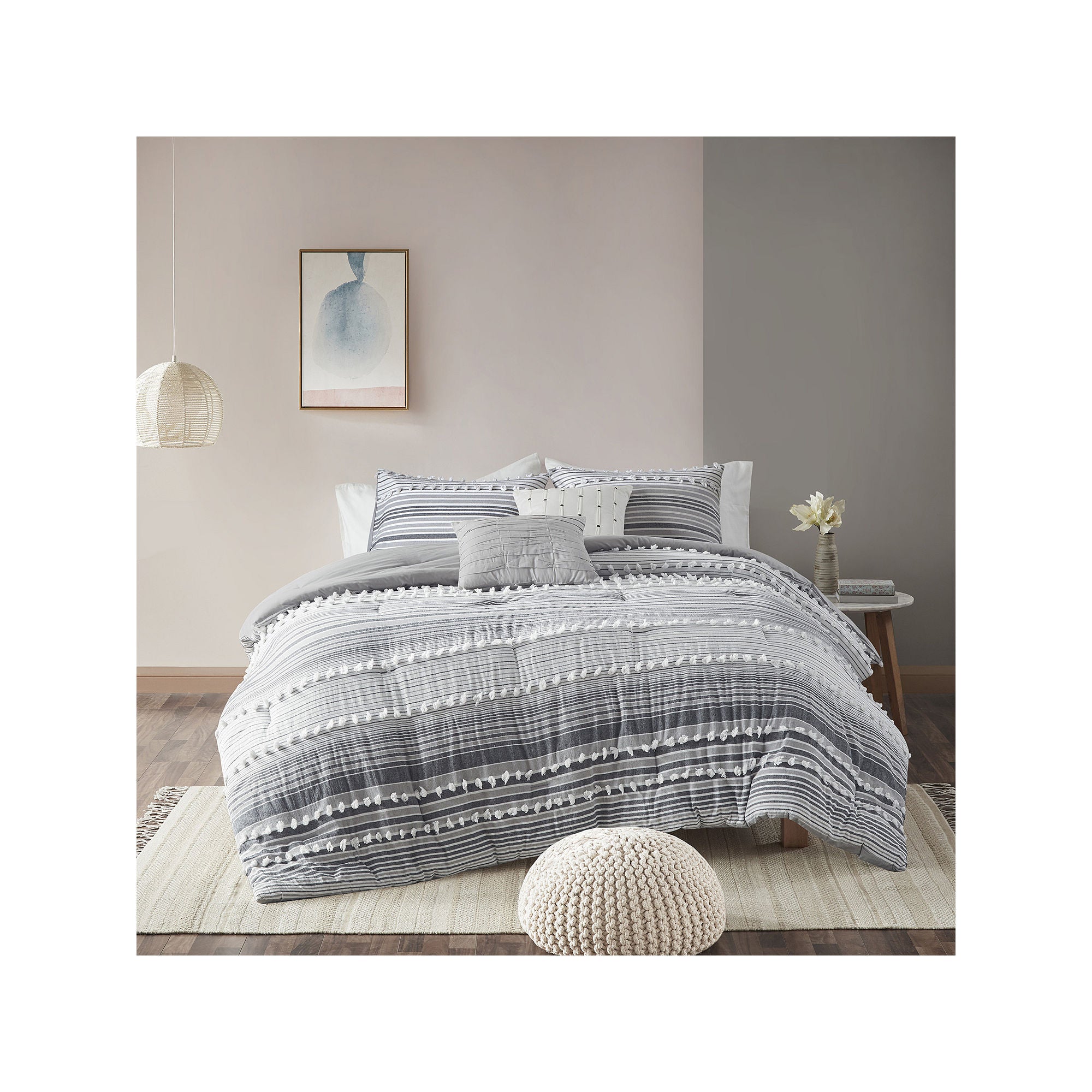 Urban Habitat Charlie Cotton Comforter Set - Grey