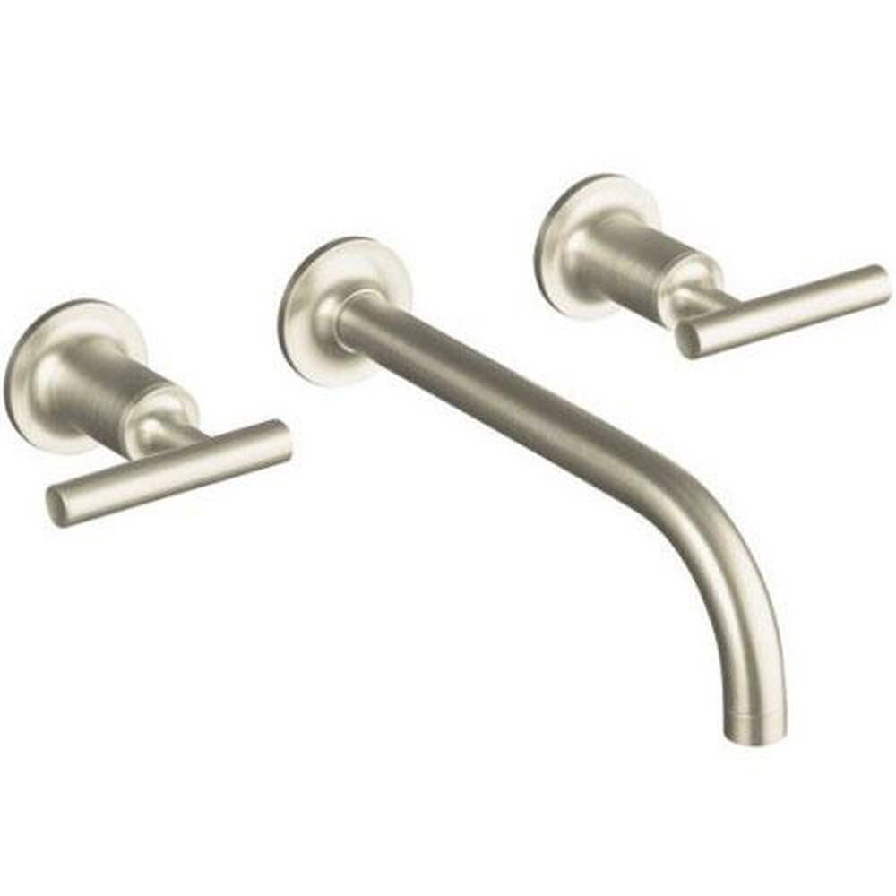 Purist Wall-Mount 2-Handle Low-Arc Faucet Trim in Vibrant Brushed Nickel (Valve Not Included)