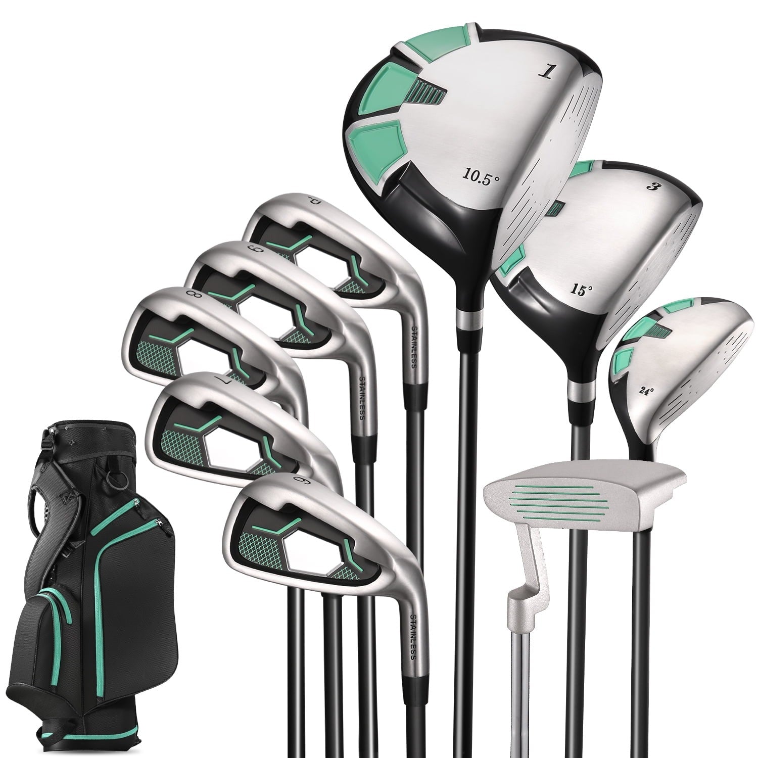 Naipo Golf Club Set for Men 13-Piece Complete for Right Handed with Stand Bag & 3 Bonus Head Covers