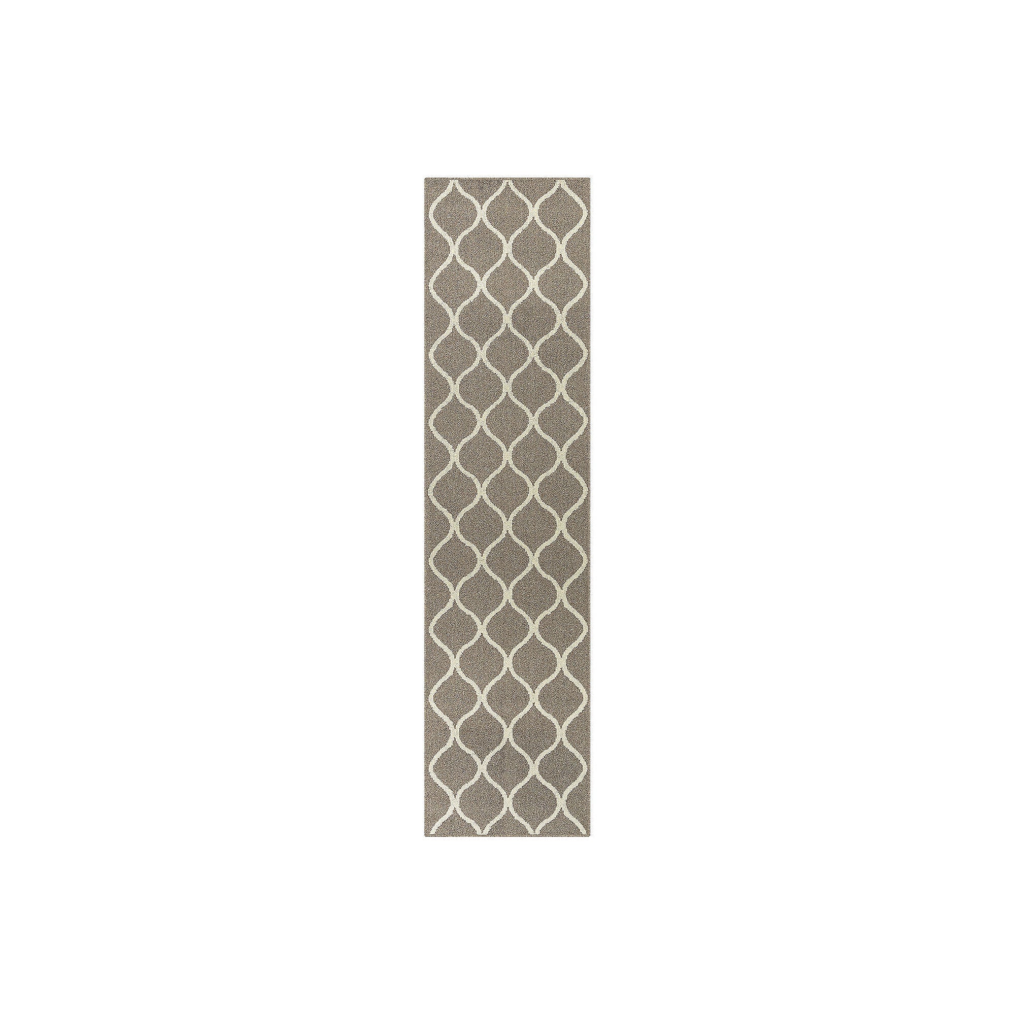 Mainstays Transitional Fretwork Beige Hallway Long Runner Rug, 26x10