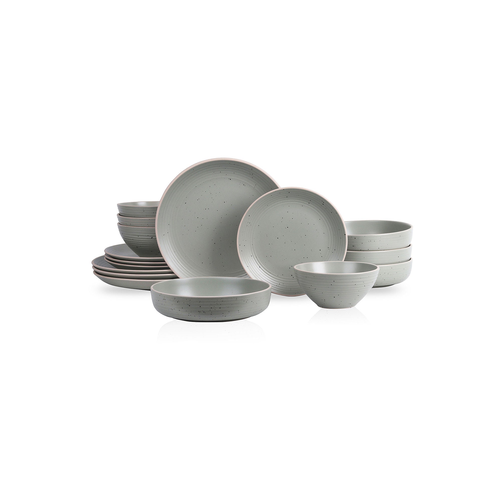 Stone + Lain Lauren 16 Piece Dinnerware Set - GREEN ONE SIZE