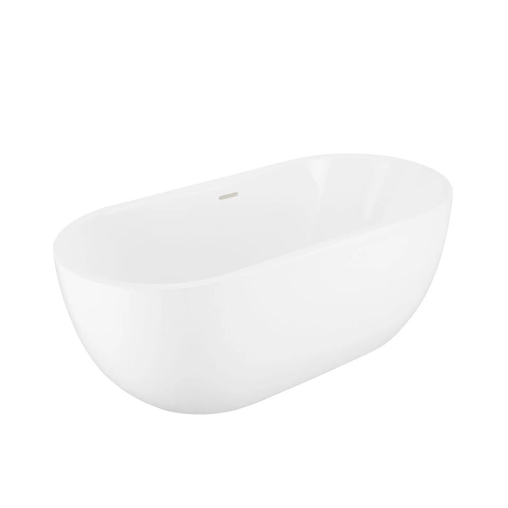 Signature Hardware HY631-1413-k-WH Boyce 56 Free Standing Acrylic Soaking Tub with Integrated Drain and Overflow