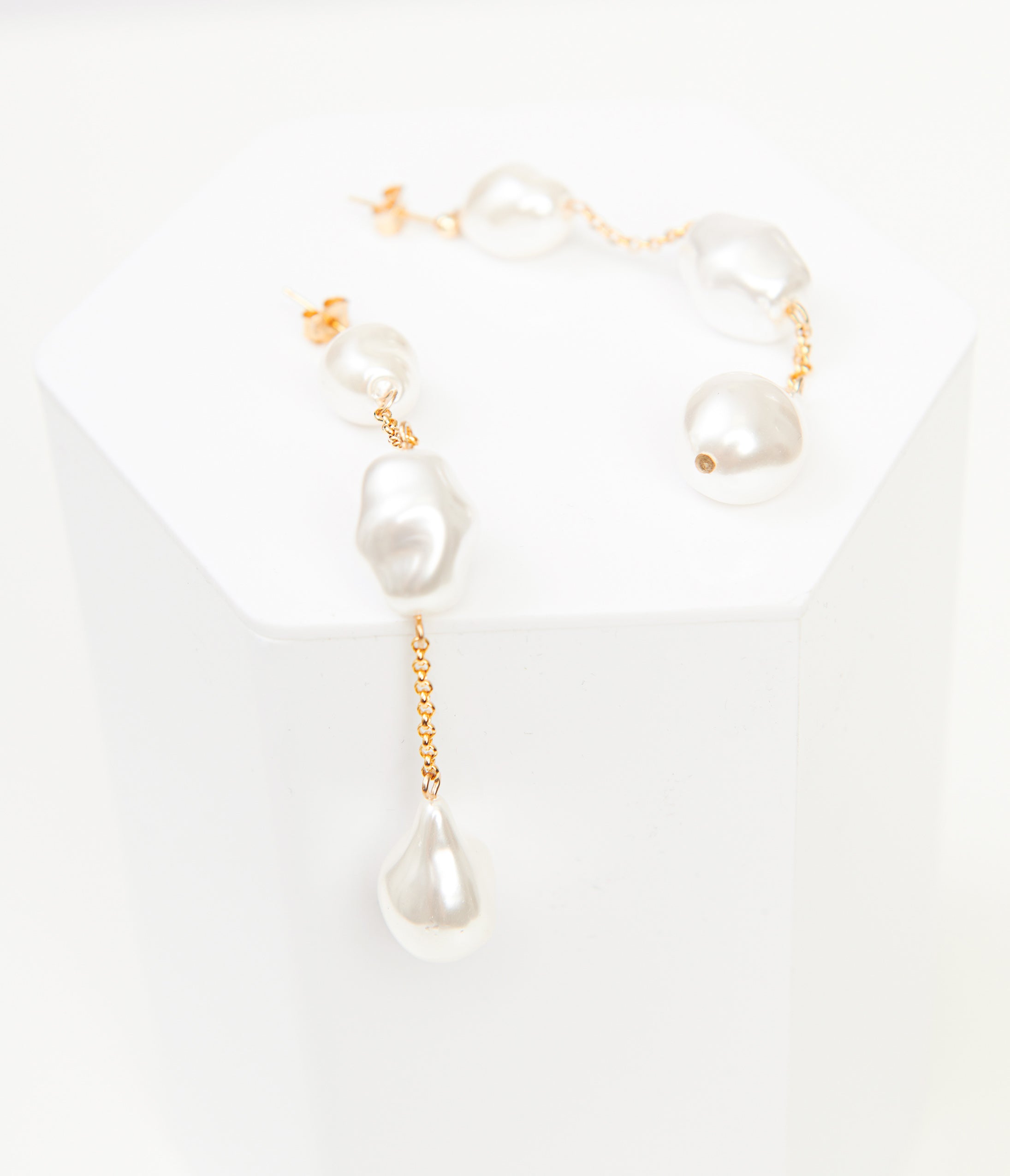 Tiered Pearl Drop Earrings