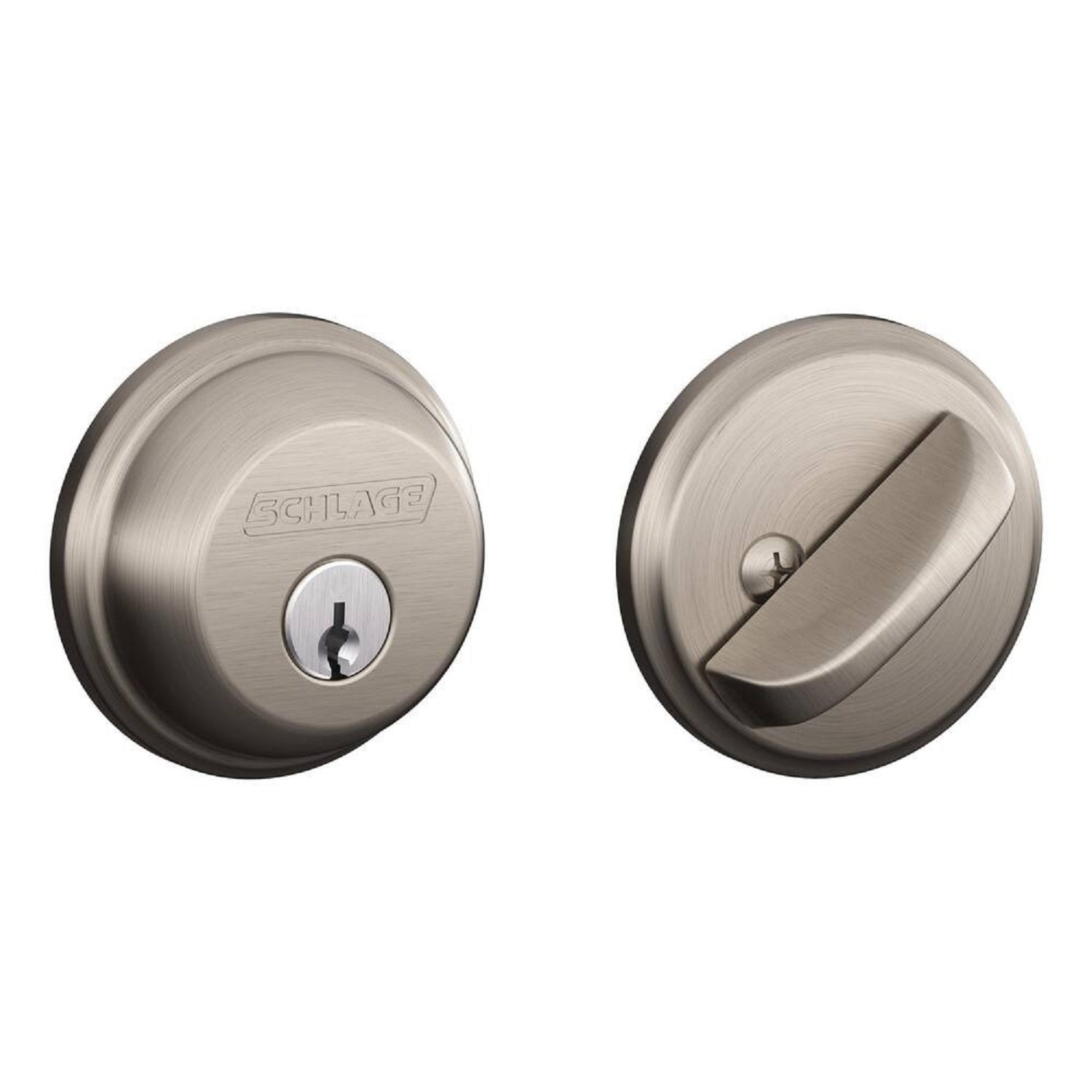 SCHLAGE LOCK COMPANY 244881 Camelot Collection Accent Satin Nickel Hall and Closet Lever X 2