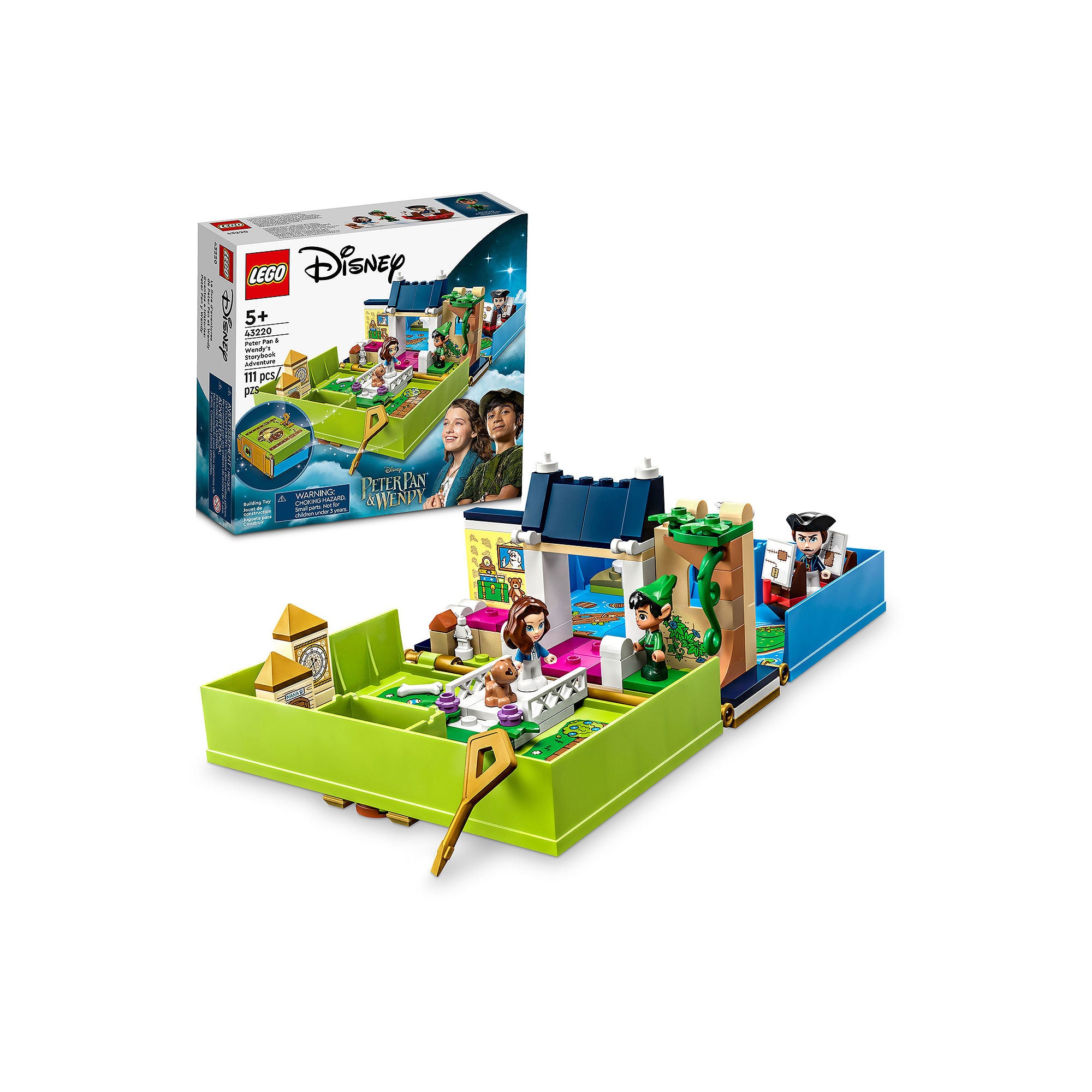 LEGO Disney Peter Pan & Wendys Storybook Adventure 43220 Portable Playset with Micro Dolls and Pirat