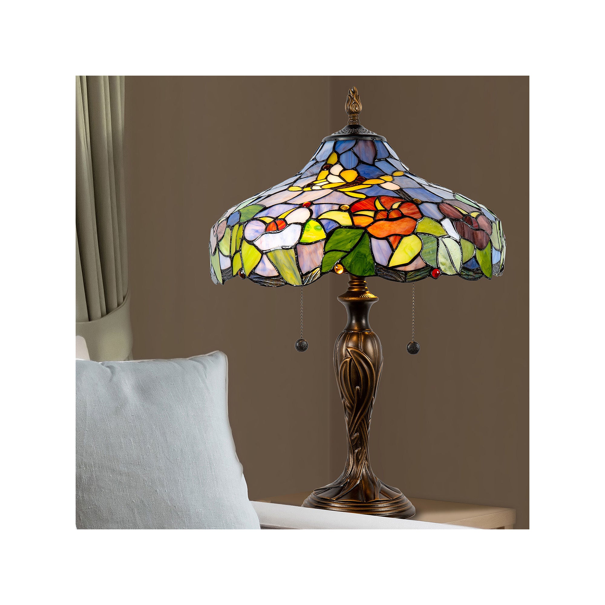 Dale Tiffany 23 Tuscany Garden Tiffany Table Lamp - BLUE ONE SIZE