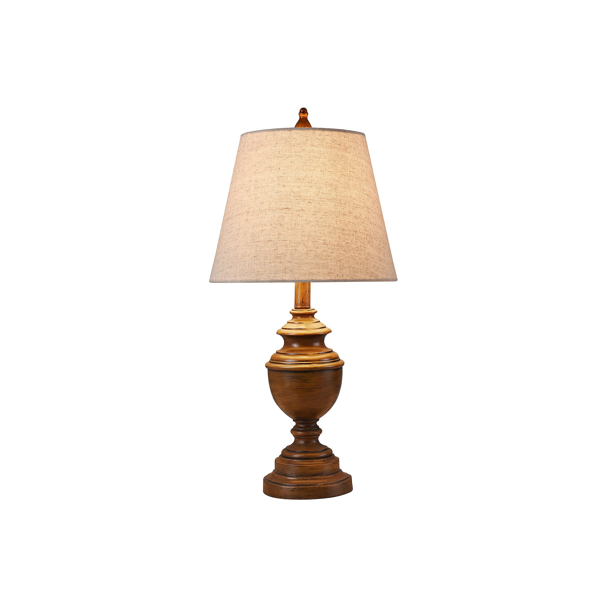 Marion Table Lamp - French Oak - Heathered Light Beige