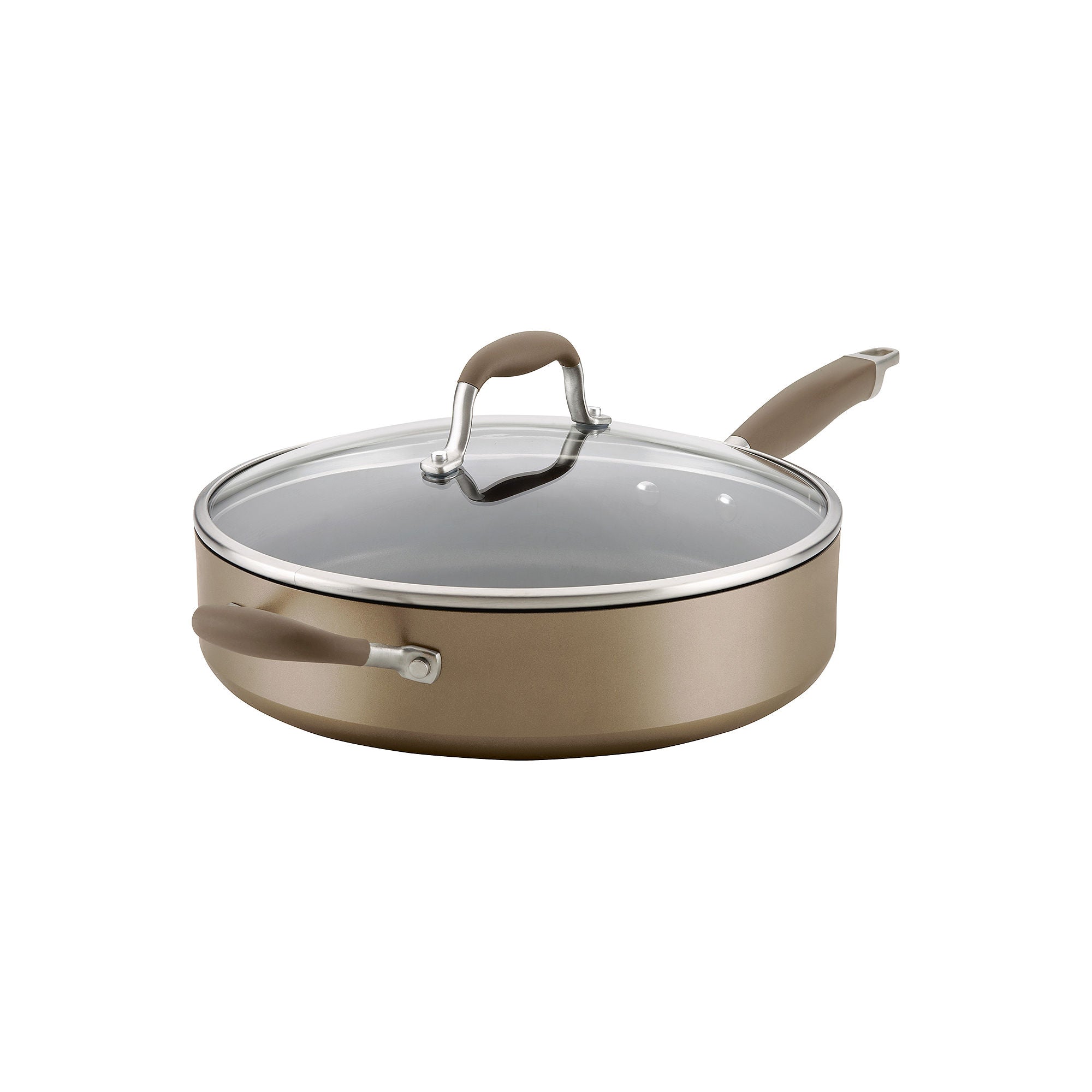 Anolon Advanced Home Hard Anodized 5-Qt. Saute Pan With Lid And Helper Handle - BRONZE ONE SIZE