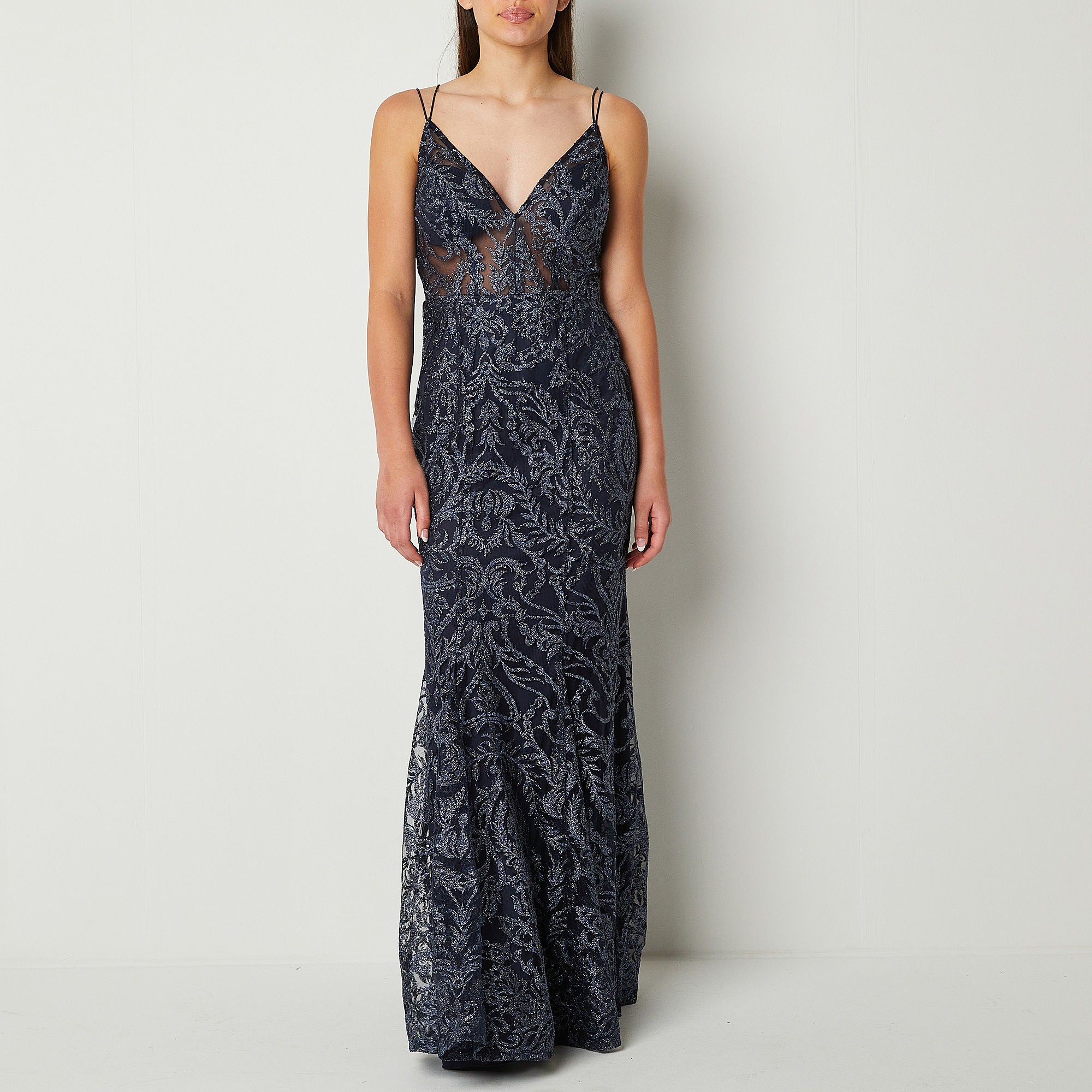 Speechless Sleeveless Evening Gown Juniors - NAVY 3