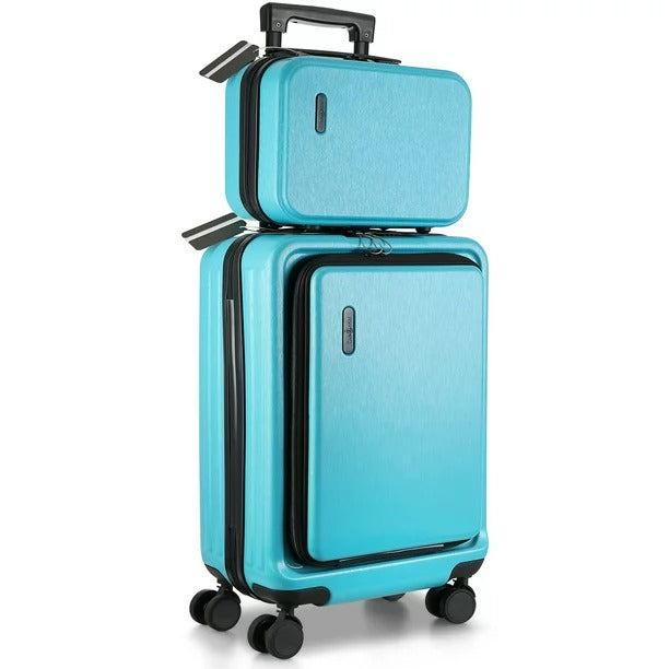 StorageBud WM-TA-L-TL 22 Carry on Hard Shell Luggage Spinner Suitcase, Teal