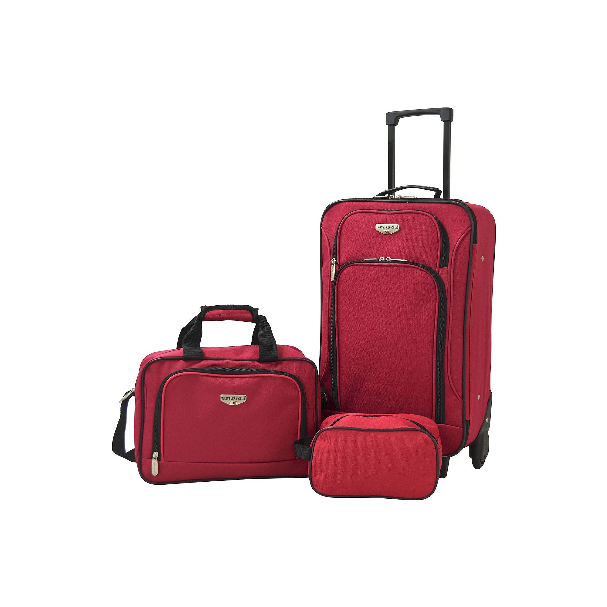 Traveler's Club EVA-12203-600 Softside Carry-On Value Luggage Set, Red