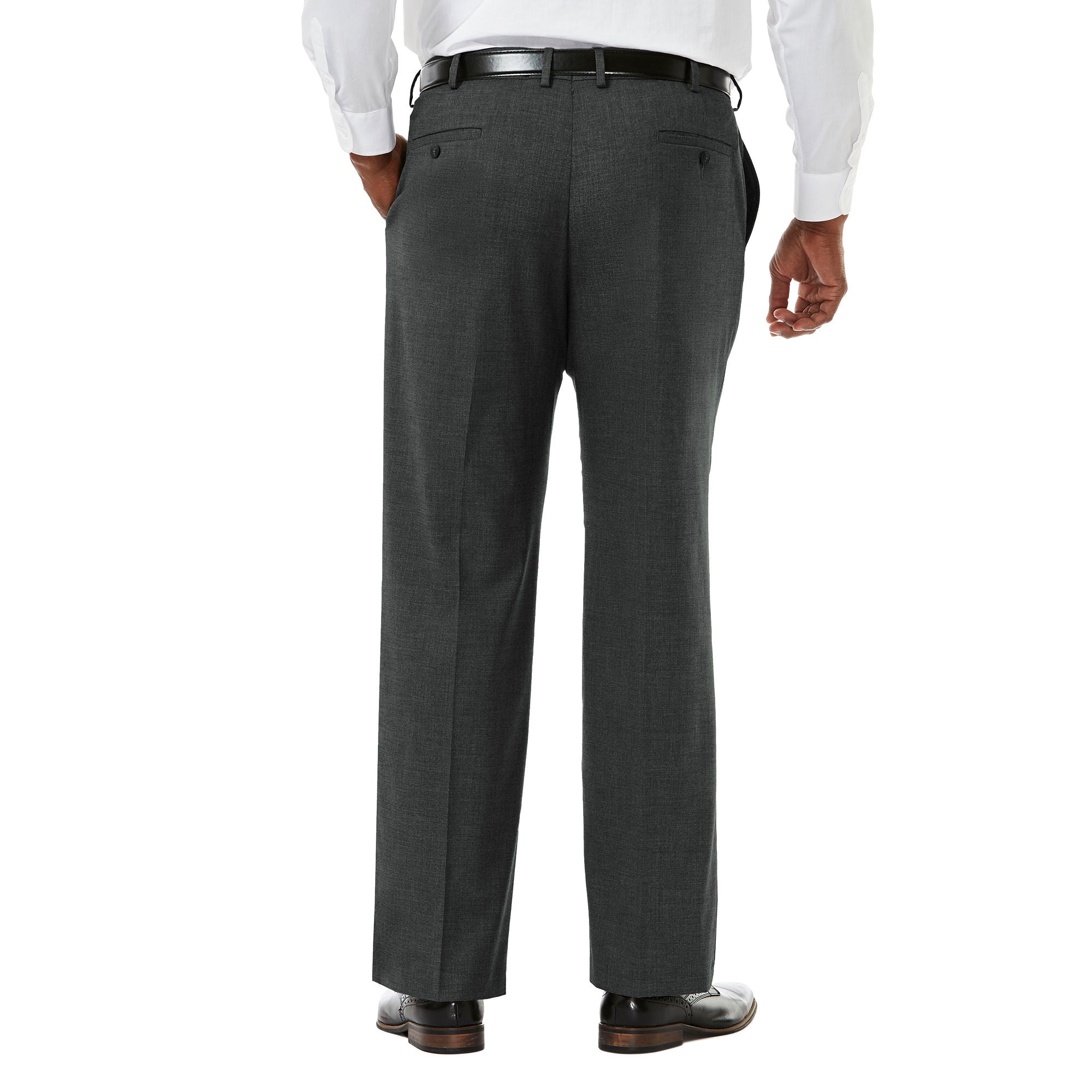 Haggar Jm Premium Stretch Sharkski Classic Fit Flat Front Suit Pants - Big & Tall - Med Grey 44X30