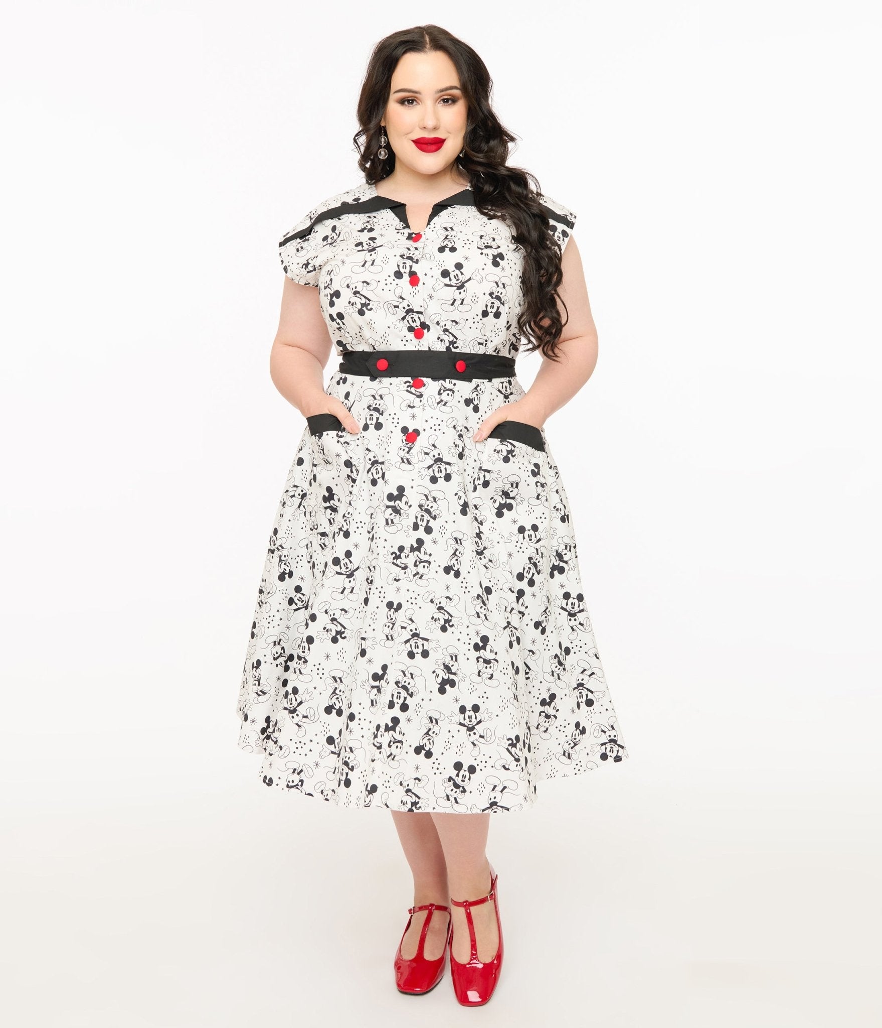 Disney Mickey & Friends Collection by Unique Vintage Plus Size Mickey Mouse Hedda Swing Dress