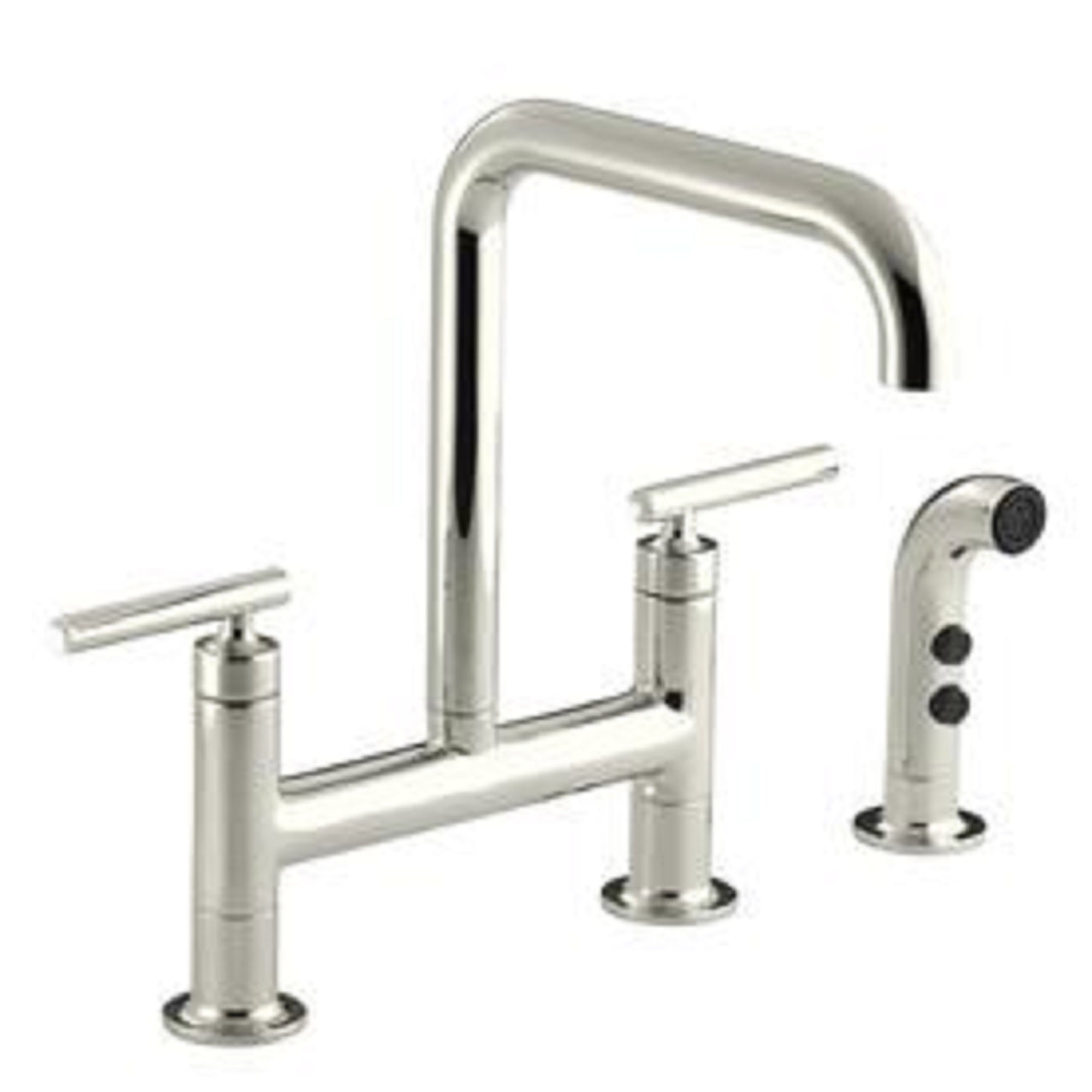 Kohler K-7548-4-SN Purist 1.5 GPM Bridge Kitchen Faucet - Nickel