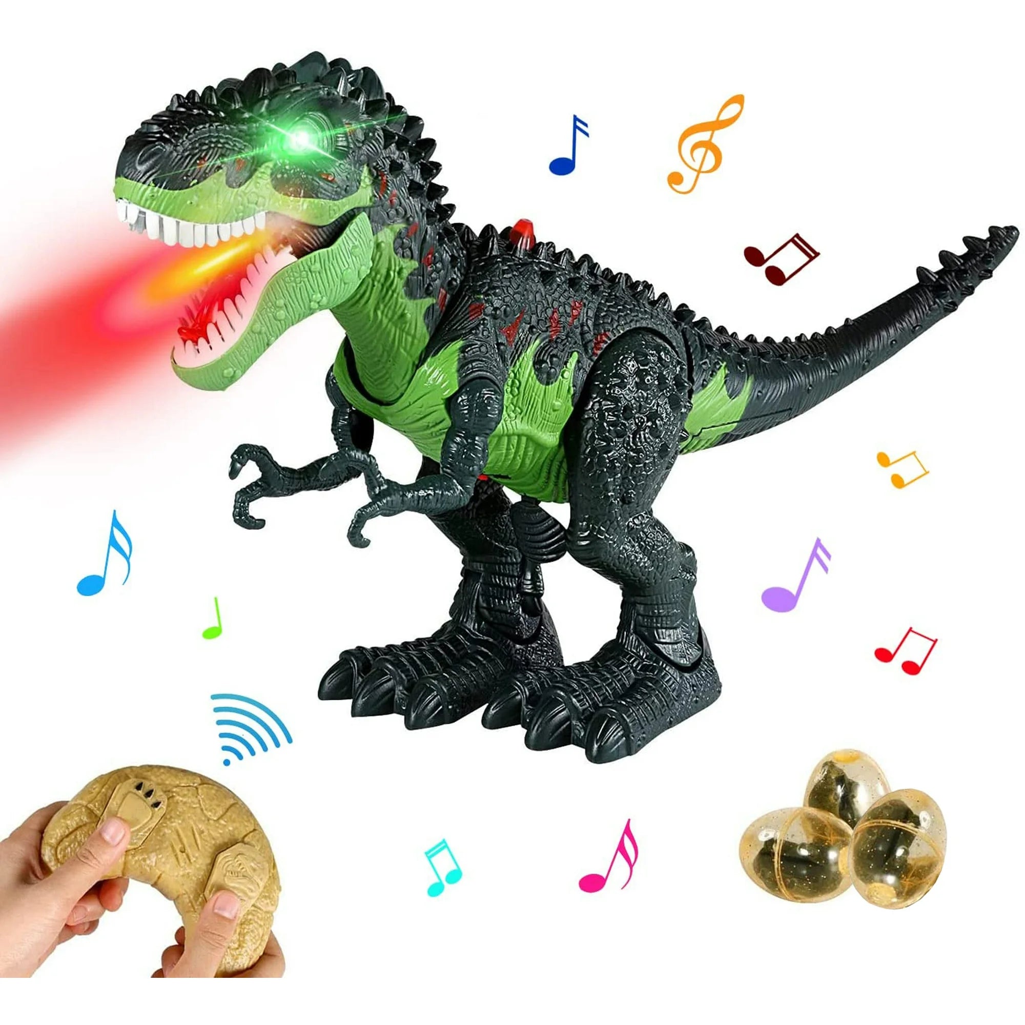 Ficcug Remote Control Dinosaur Robot Toys for Kids