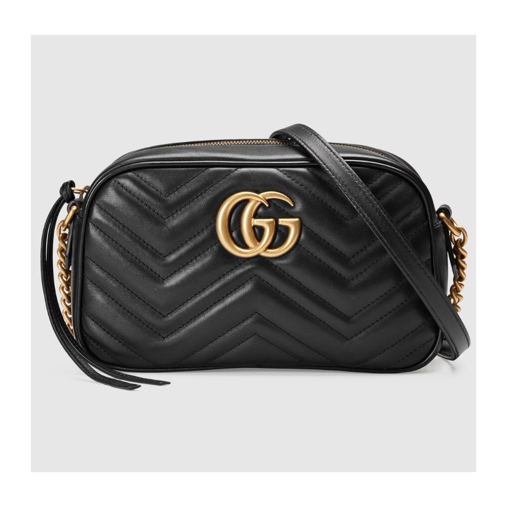 Gucci 448065DTD1T5729 Womens GG Marmont Matelasse Mini Bag, Black