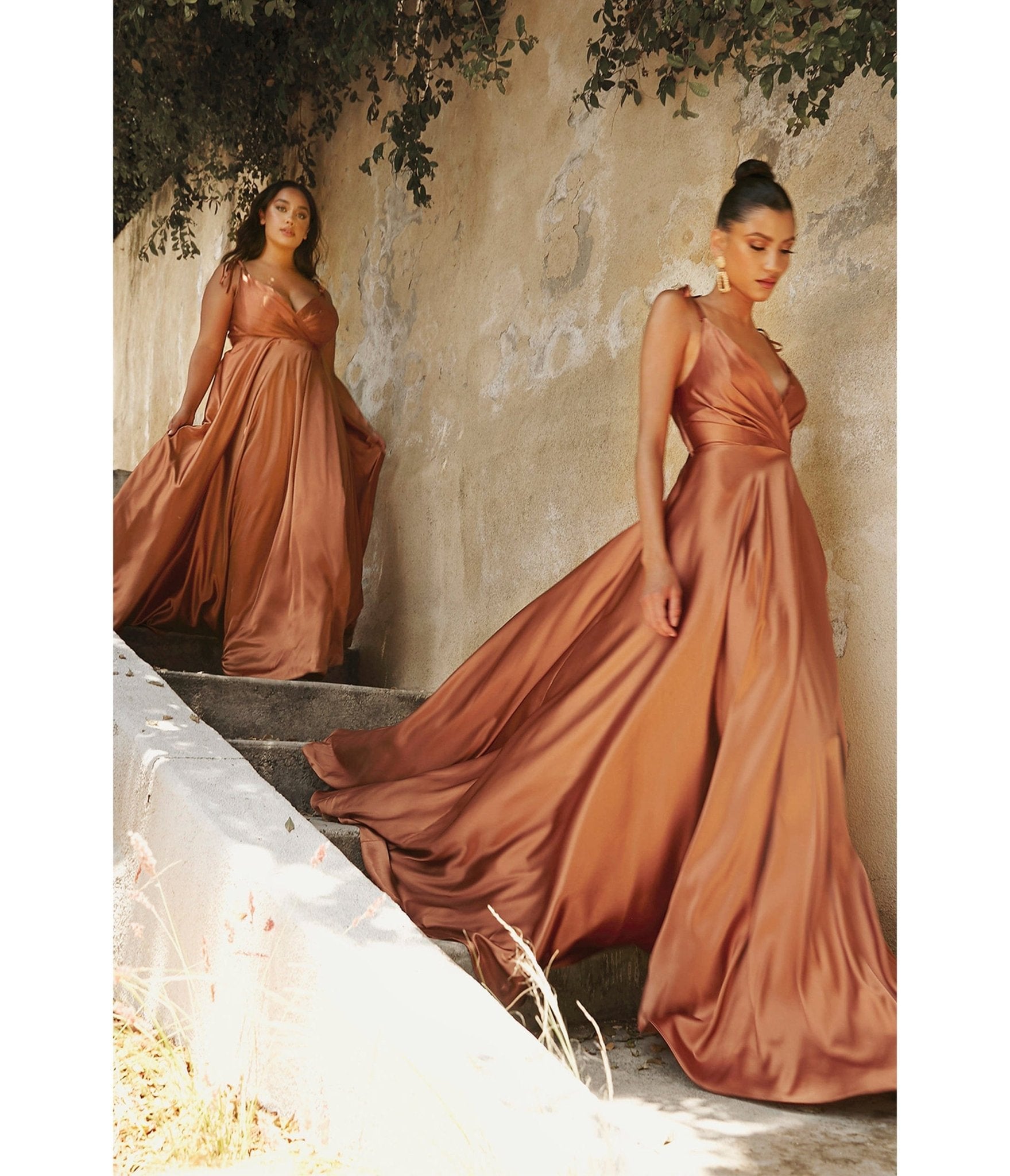 Ladivine by Cinderella Divine Sienna Flowy Satin A-Line Bridesmaid Gown