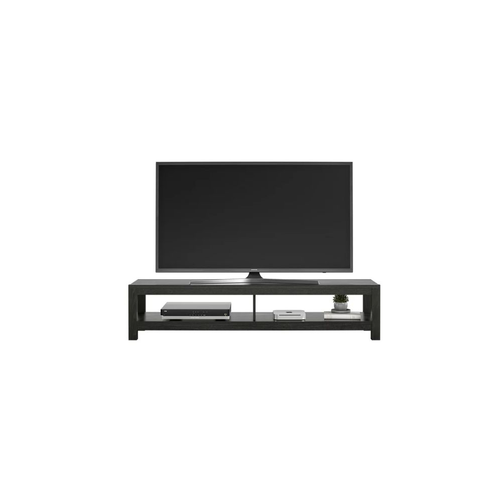 Mainstays 6595335WCOM Parsons TV Stand for TVs up to 65, Black Oak