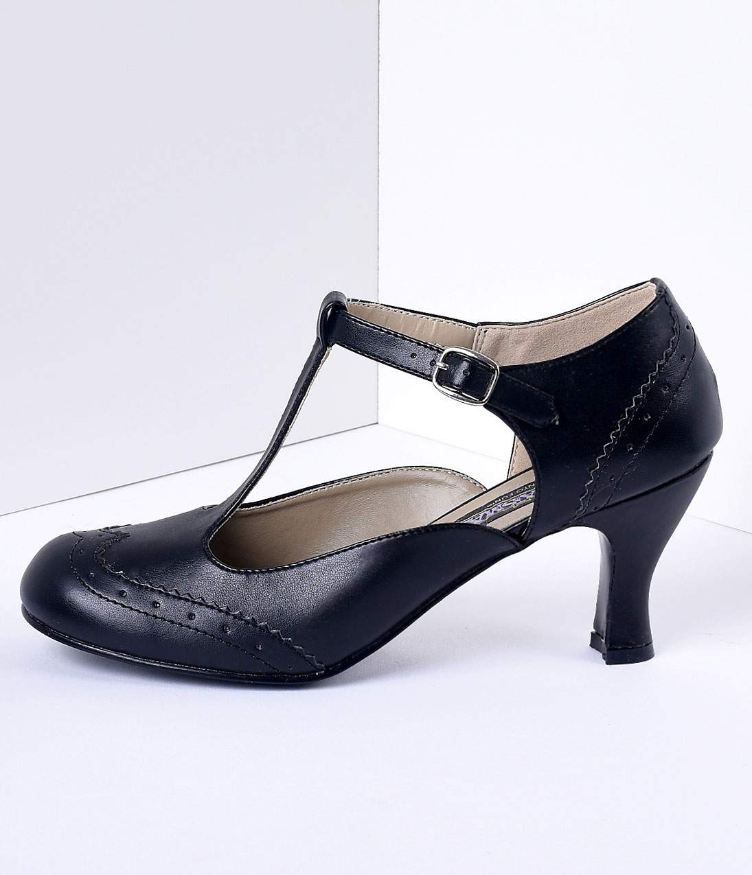 1920s Black T-Strap Mary Jane Heels