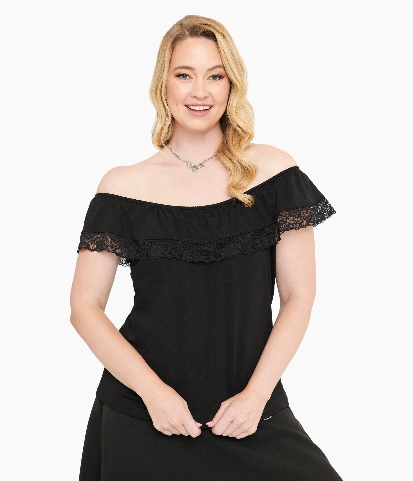 Black Off The Shoulder Senorita Top