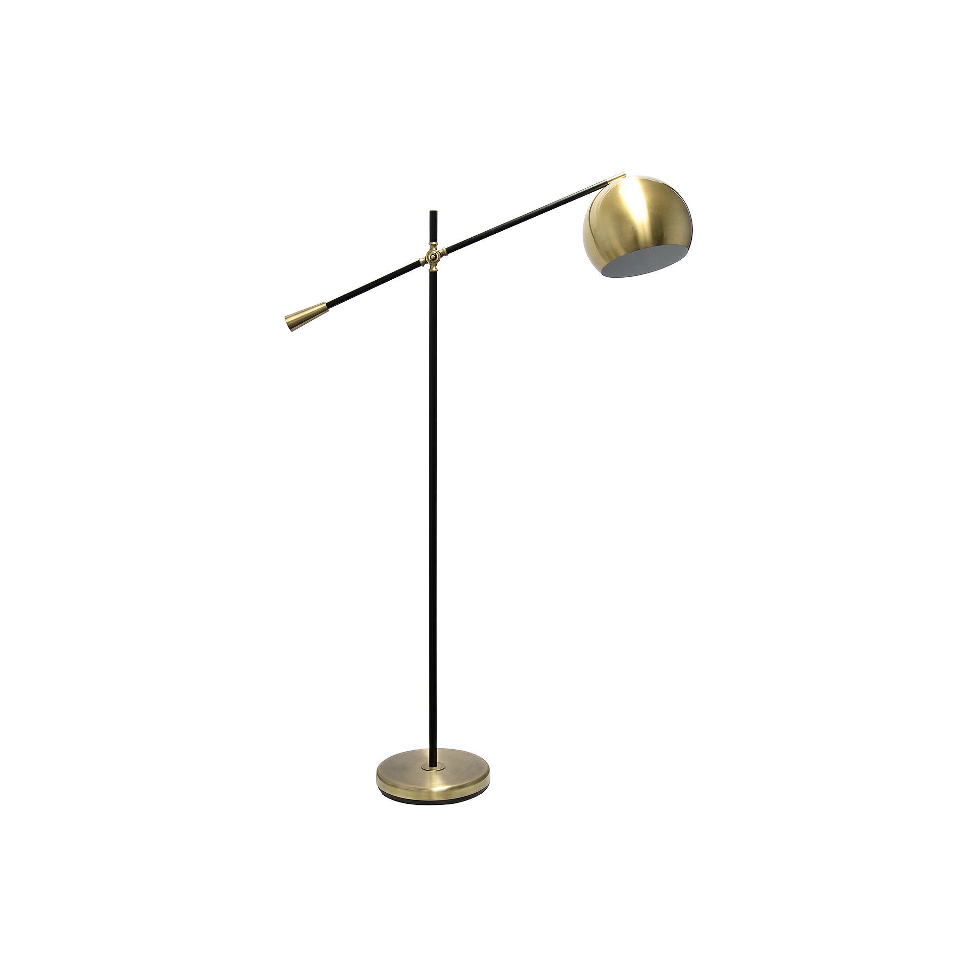 Asstd National Brand Lalia Home Black Matte Swivel With Inner White Dome Shade Metal Floor Lamp - ANTIQUE BRASS ONE SIZE