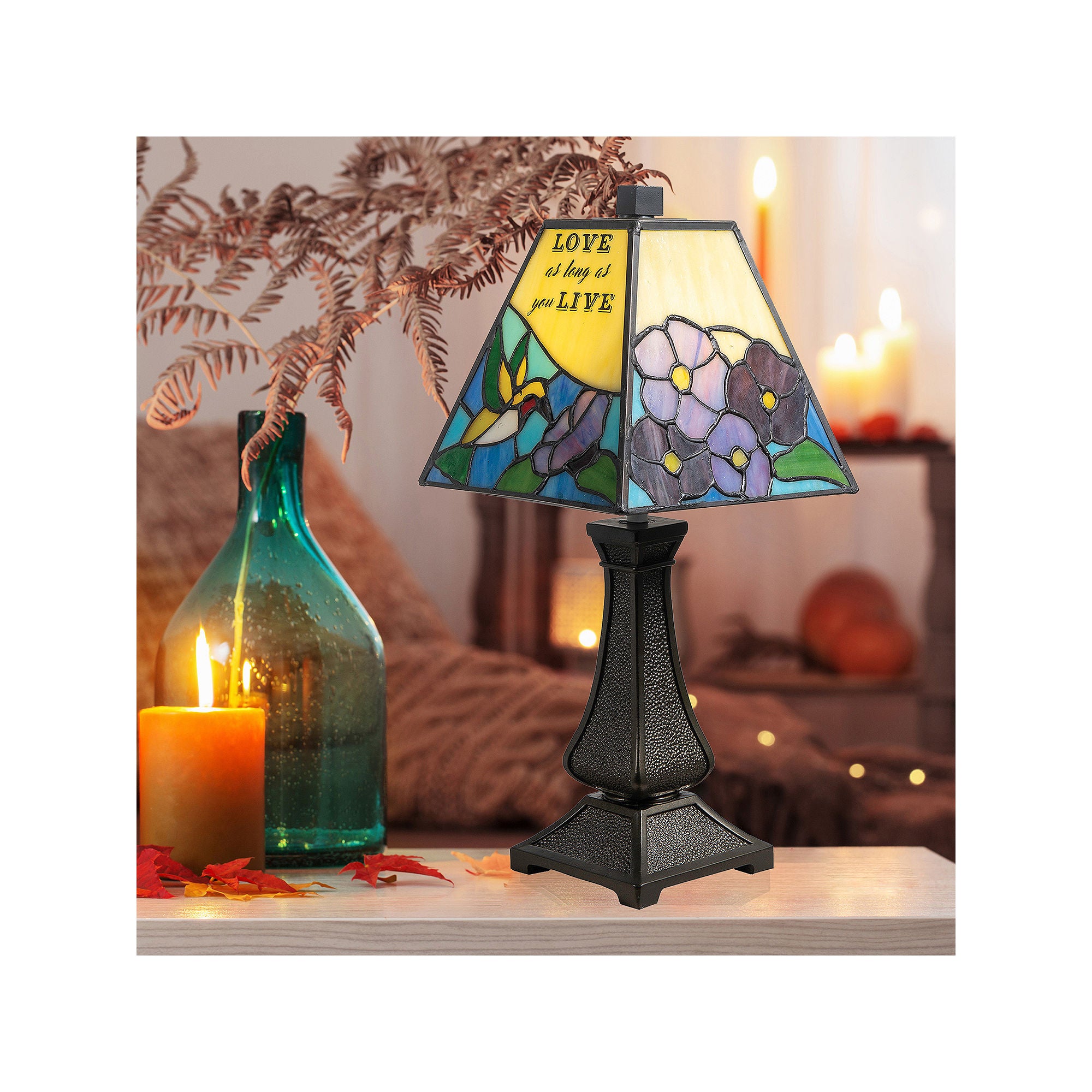 Dale Tiffany Inspirational Garden Accent Desk Lamp - MD PURPLE ONE SIZE