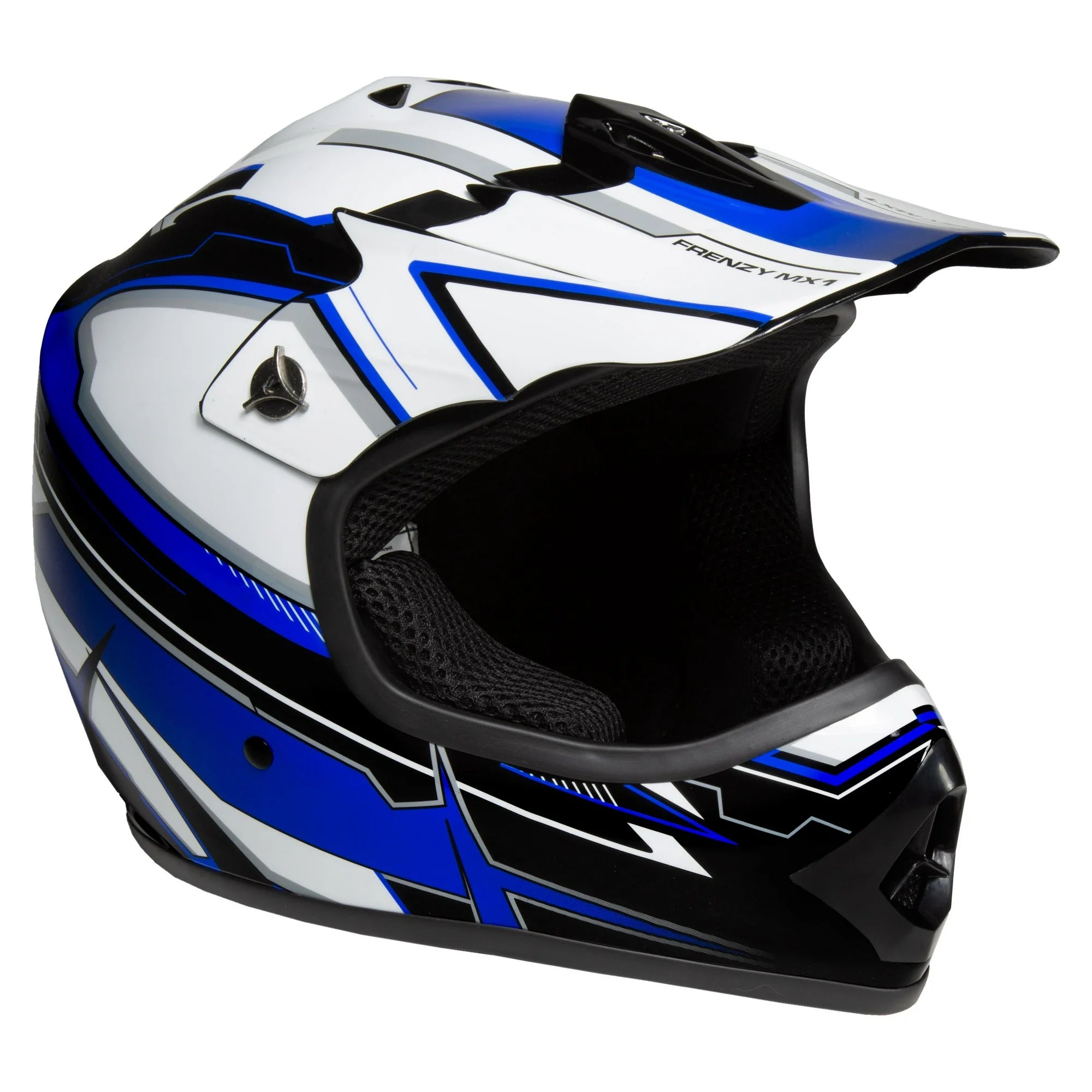 Fuel Helmets SH-250BGY-YL Youth Frenzy MX ATV off-road Youth Helmet DOT Approved Blue, Large