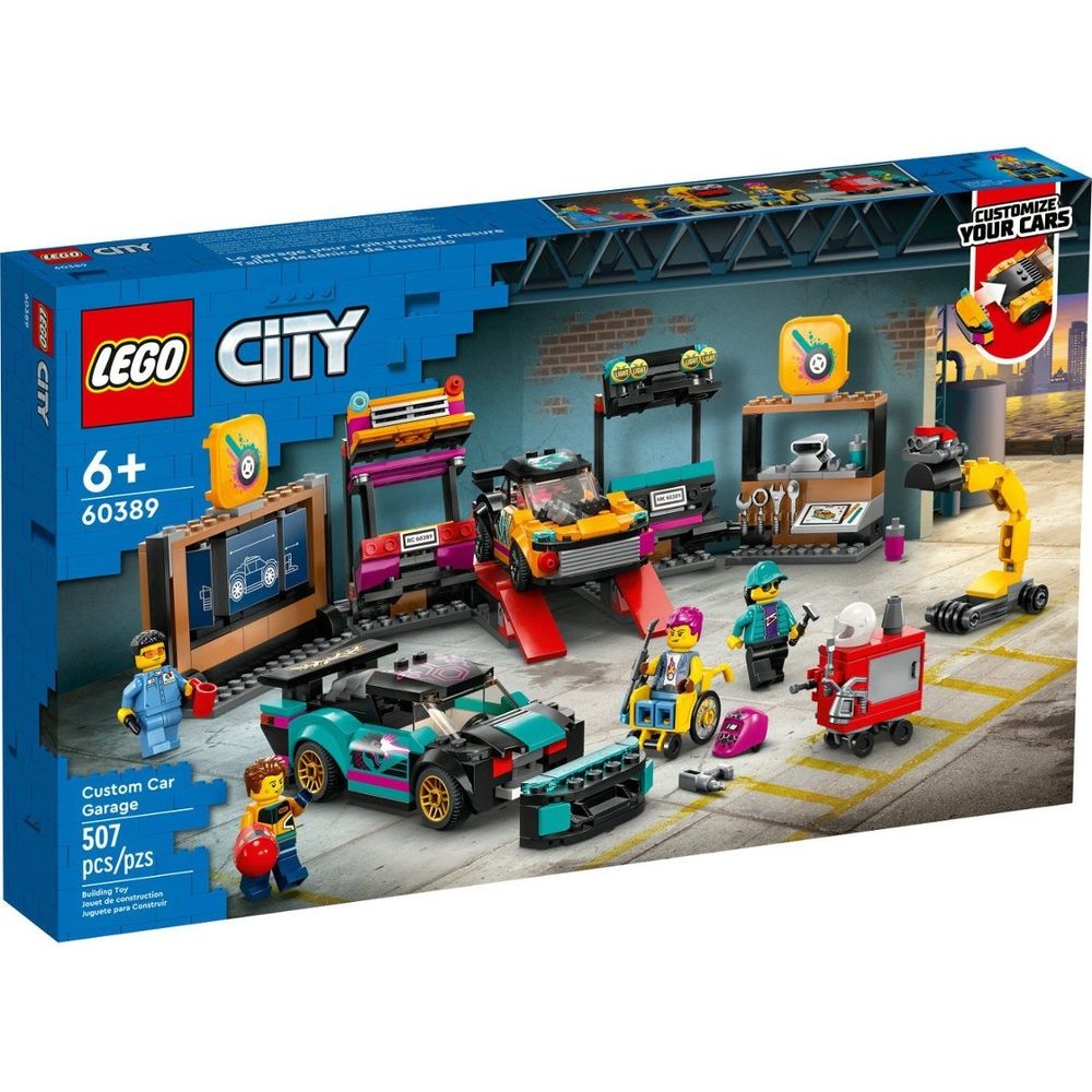 LEGO 60389 City Custom Car Garage Toy, Kids Workshop Set