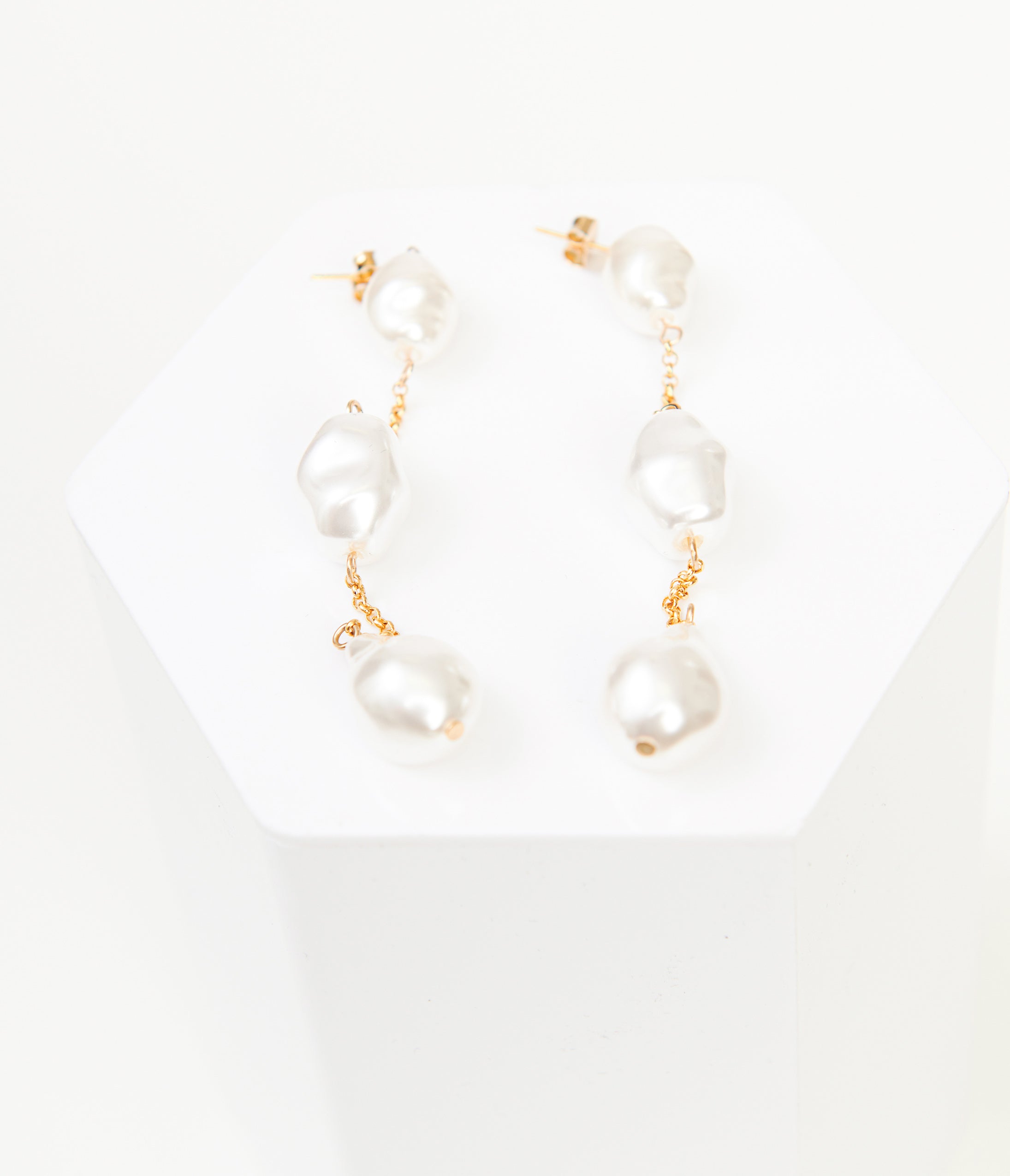 Tiered Pearl Drop Earrings