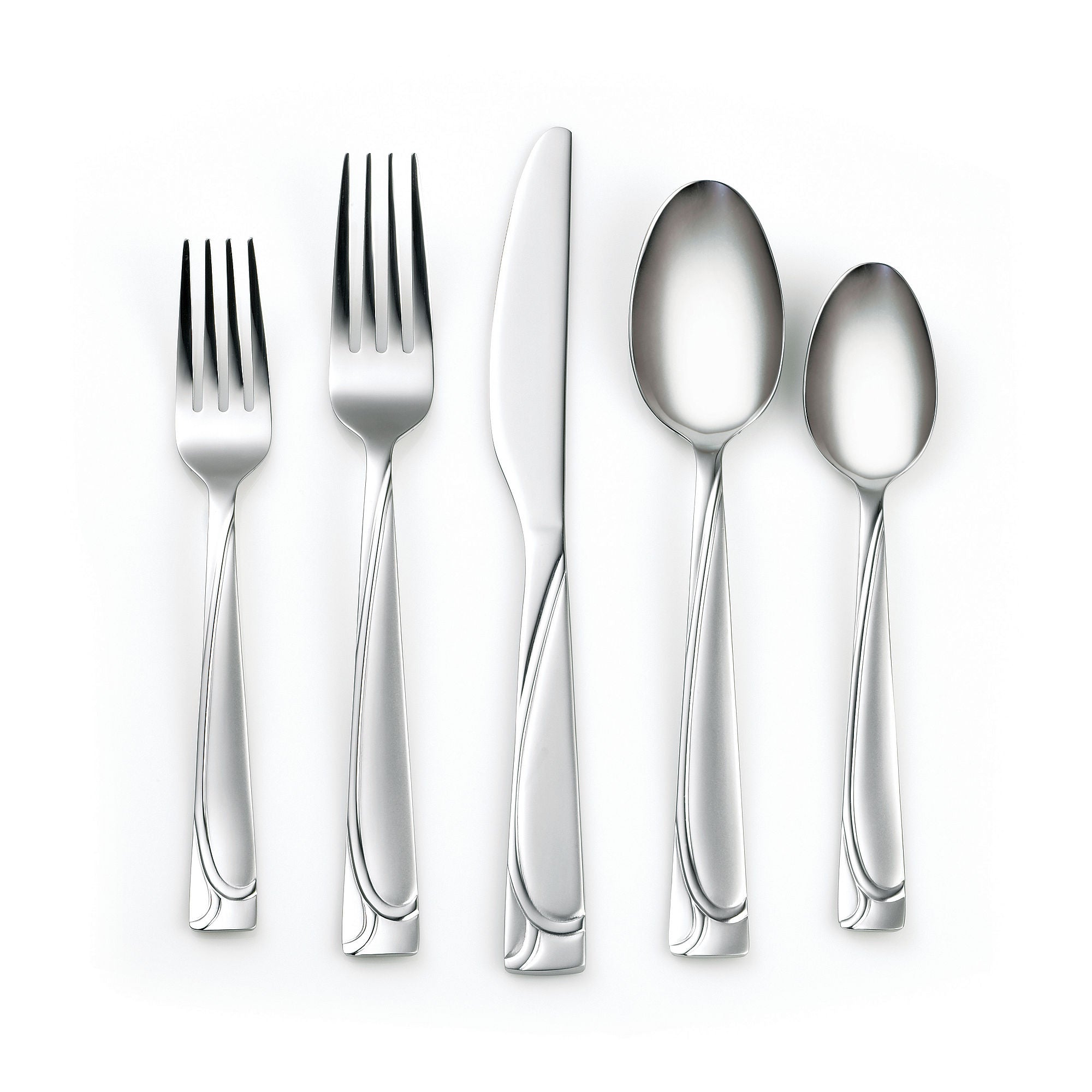 Cambridge Silversmiths Cambridge Mena Frost40-Pc.Flatware Set With Chrome Buffet Storage Tray - Silver2