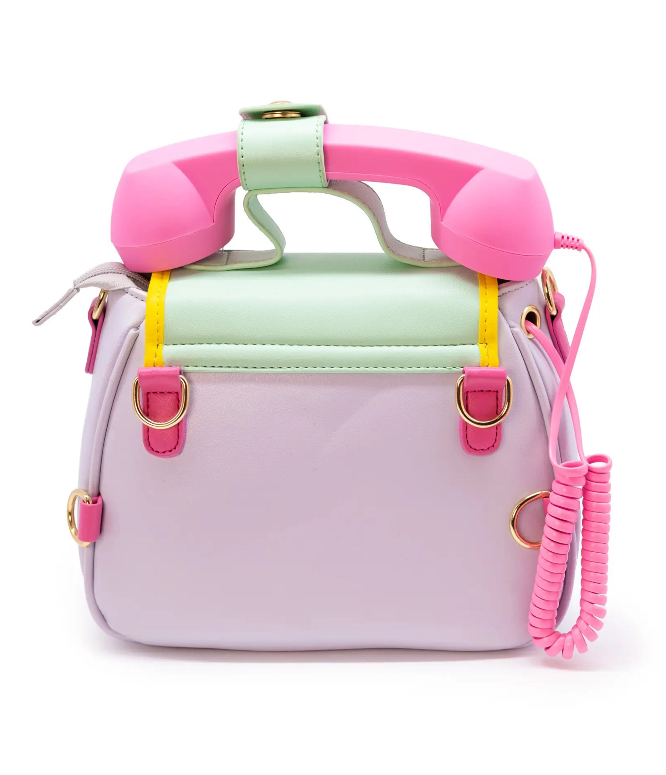 Pink & Green Ring Ring Phone Convertible Handbag