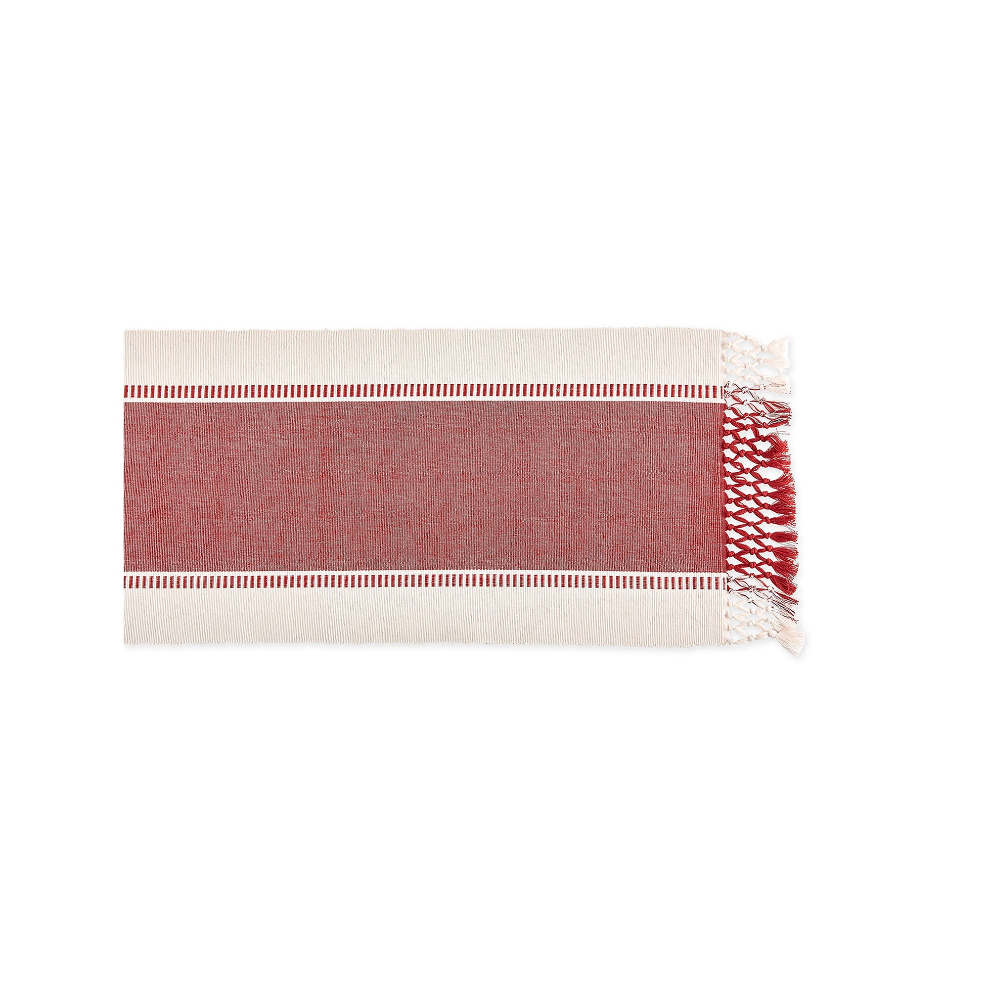 Design Imports Barn Red Dobby Stripe Table Runner CAMZ11419 - RED ONE SIZE