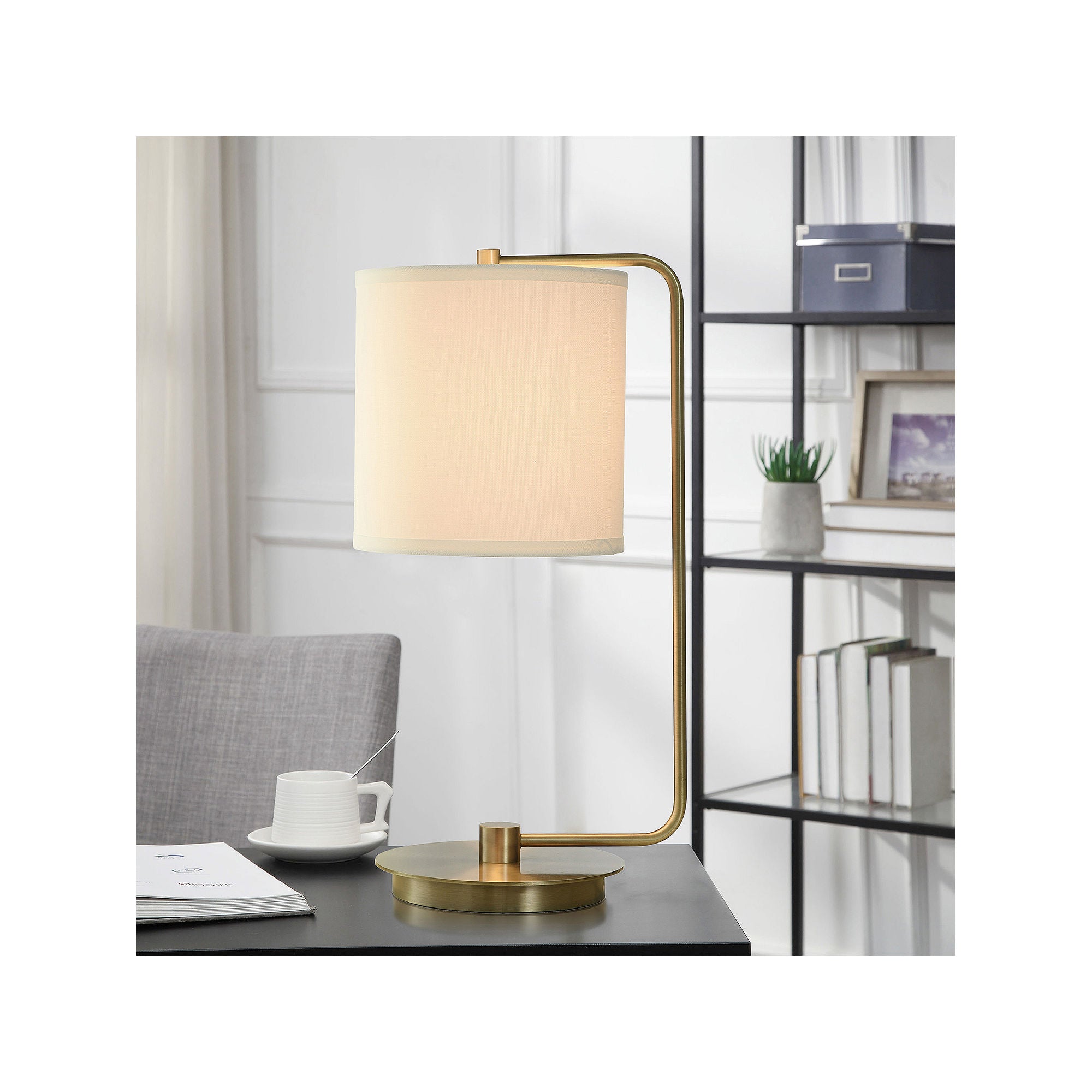 Collective Design By Stylecraft Brass Finish Metal Desk Lamp TL330777FJCADS - ANTIQUE BRASS TONE ONE SIZE