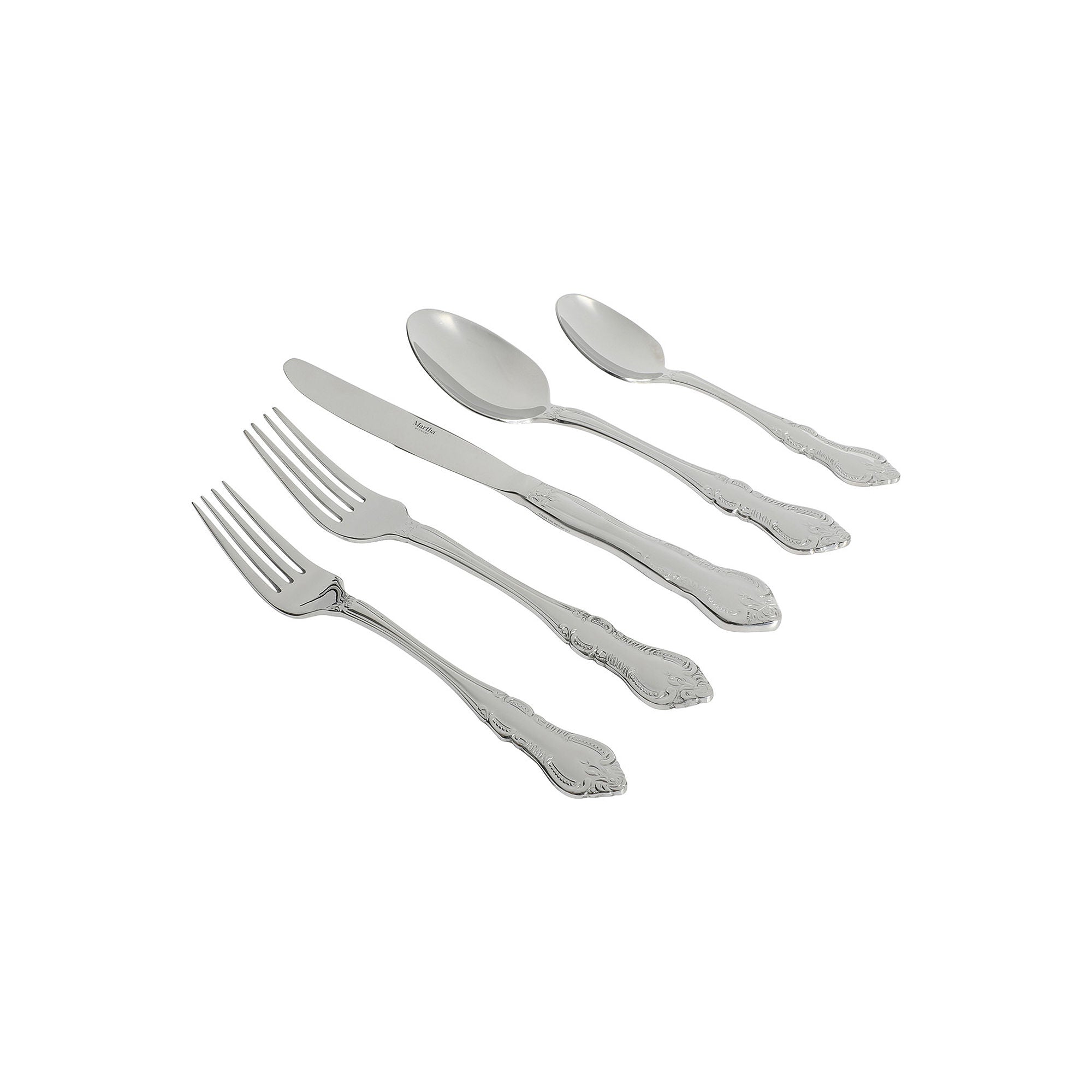 Martha Stewart Thornback 20-Pc. Flatware Set 12906620 - POLISHED STEEL ONE SIZE