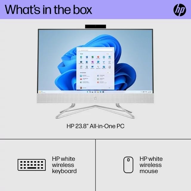 HP 24-df1053w 23.8 FHD Touchscreen i3-1115G4 2.9GHz Intel UHD Graphics 8GB RAM 256GB SSD Win 11 Home Snow White