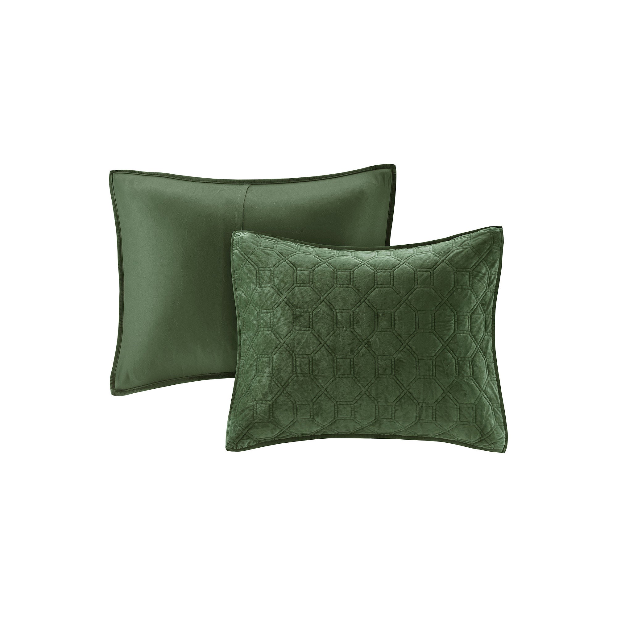 Madison Park Emery 3-Pc Antimicrobial Velvet Quilt Set Green - King-California King