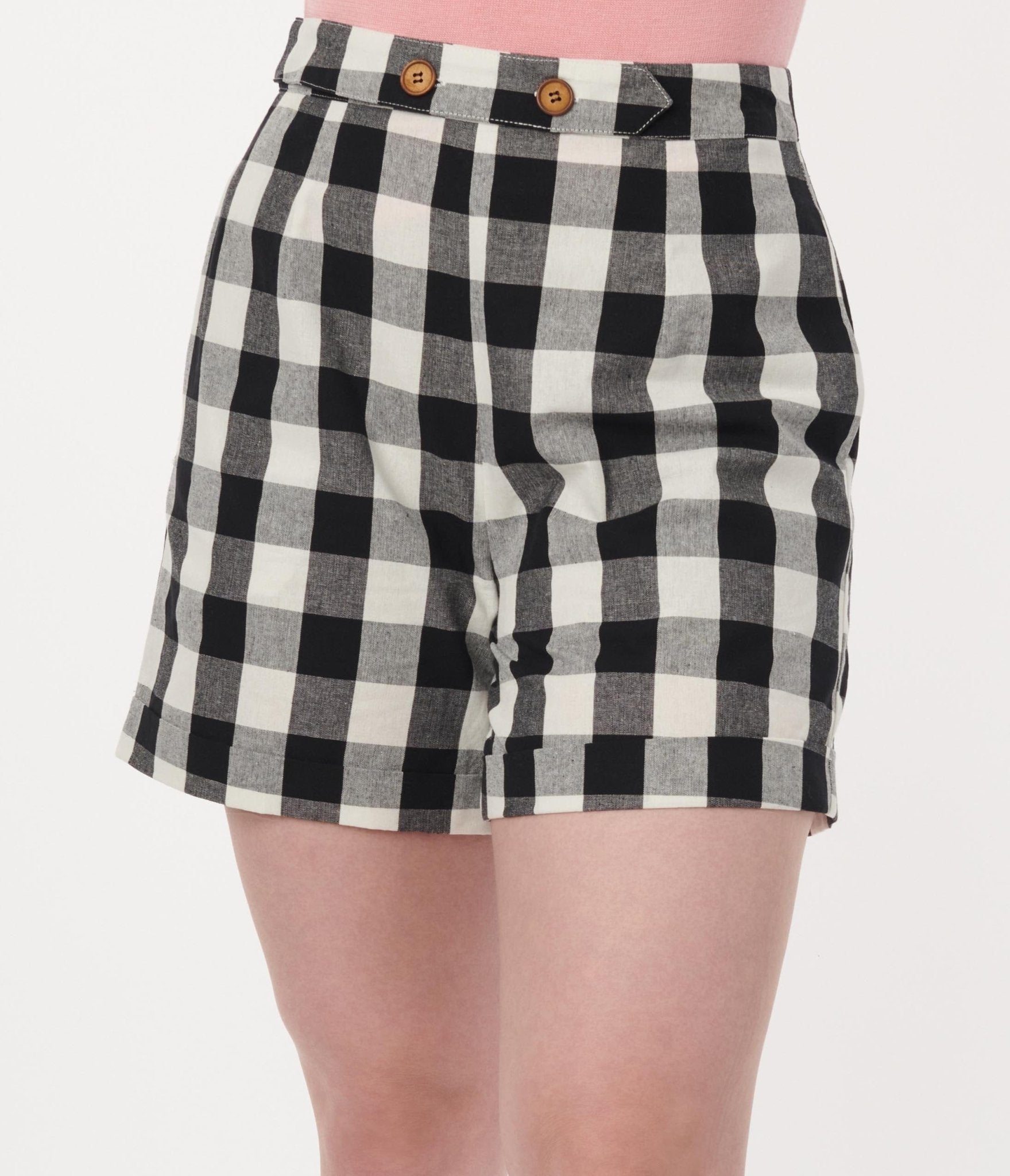 Black & White Gingham Cruise Ship Shorts