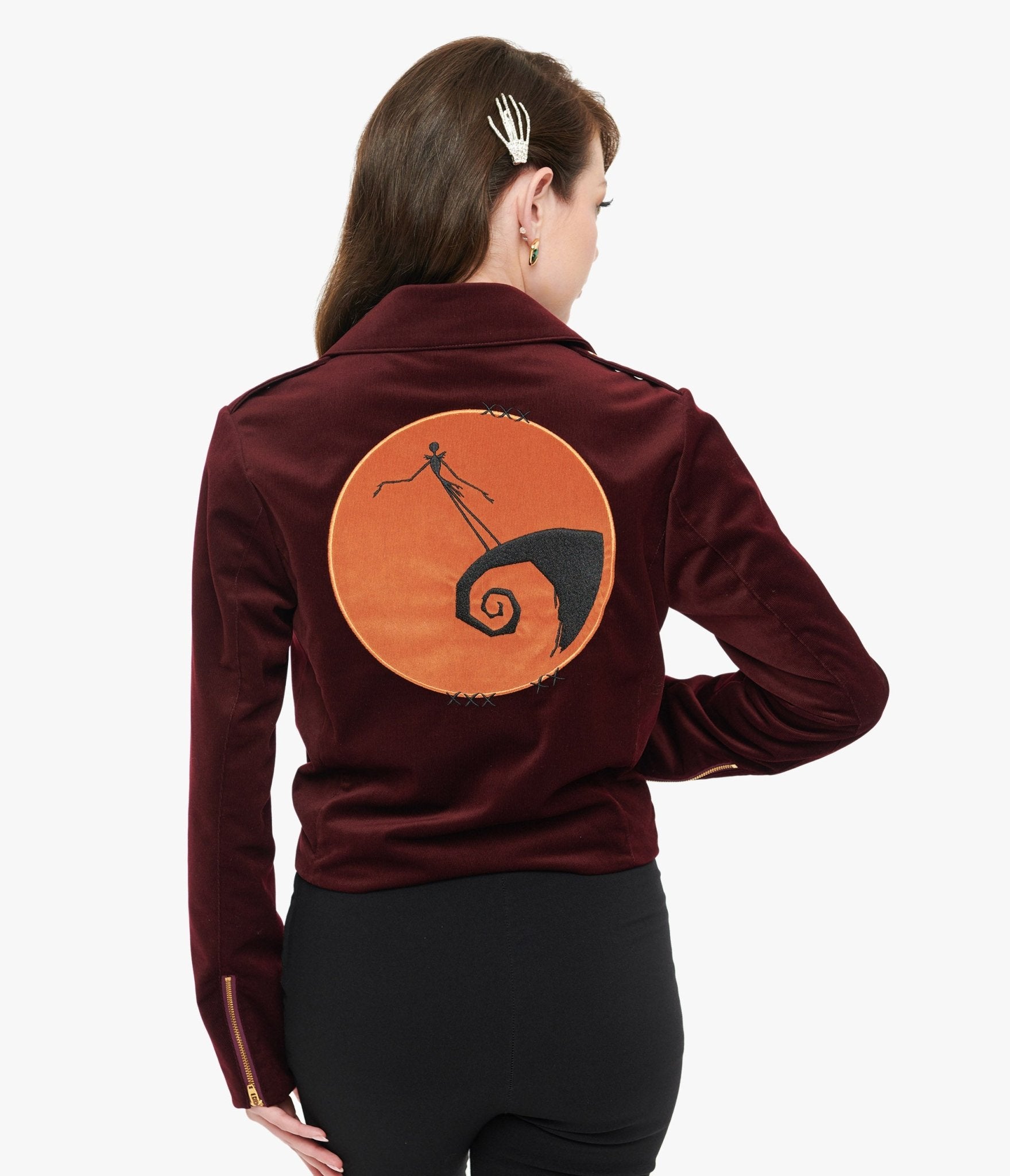 Tim Burton's The Nightmare Before Christmas by Unique Vintage Burgundy Velvet Jacket