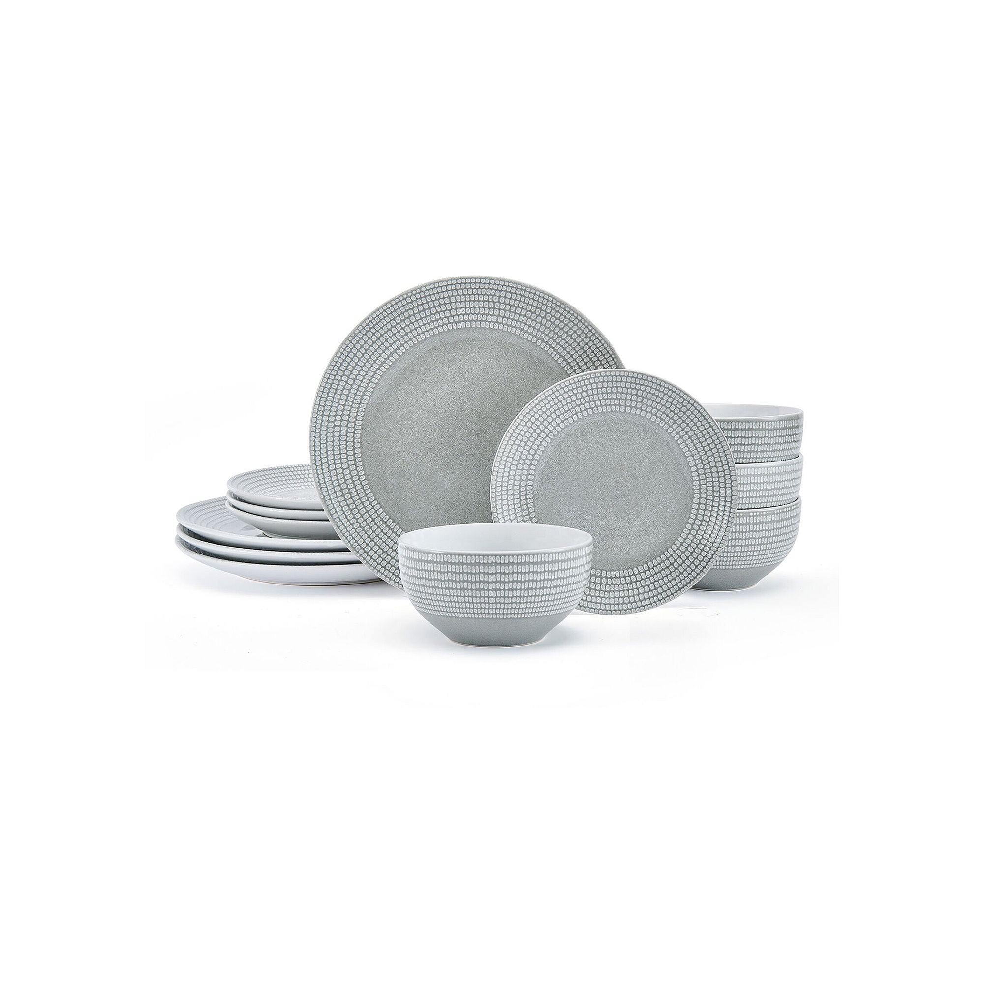 Pfaltzgraff Felicity 12-Pc. Stoneware Dinnerware Set - GRAY ONE SIZE