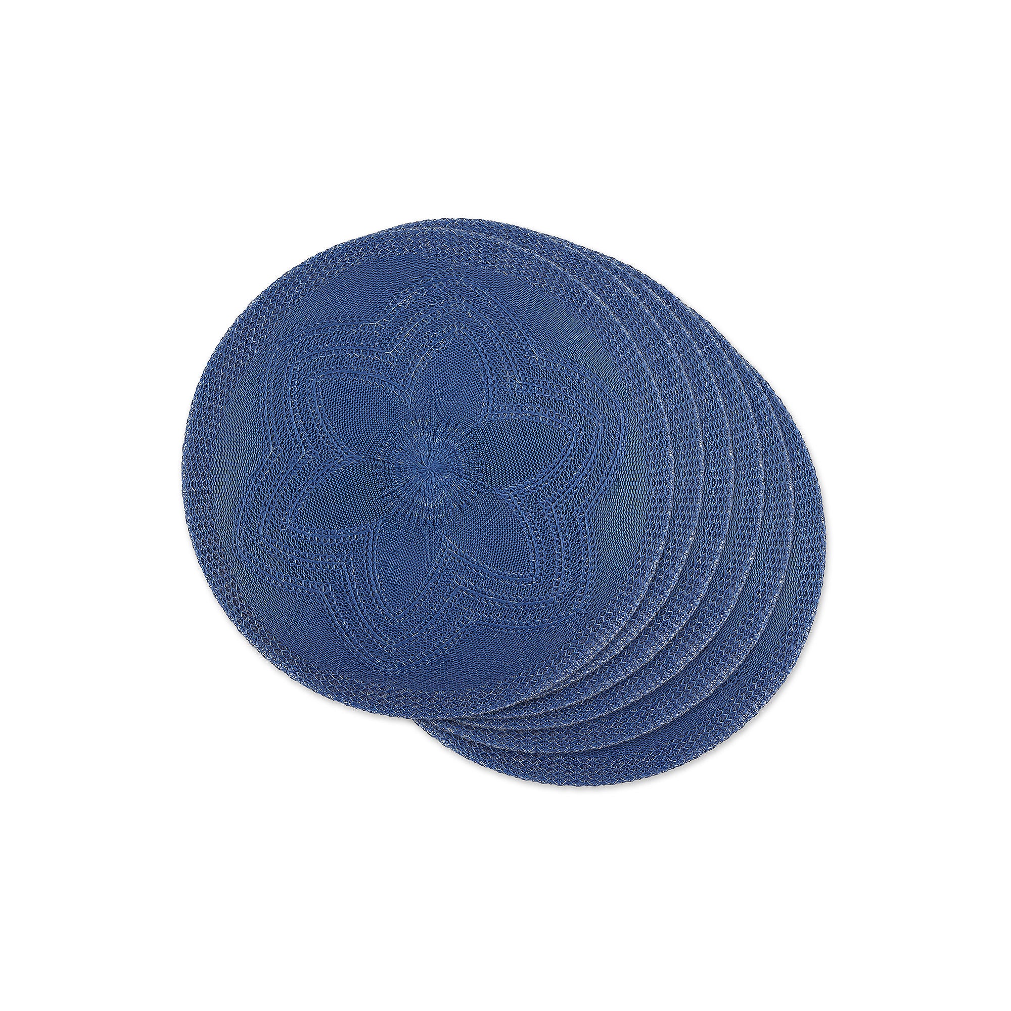 Design Imports French Blue Floral Woven Round 6-Pc. Placemats - FRENCH BLUE ONE SIZE