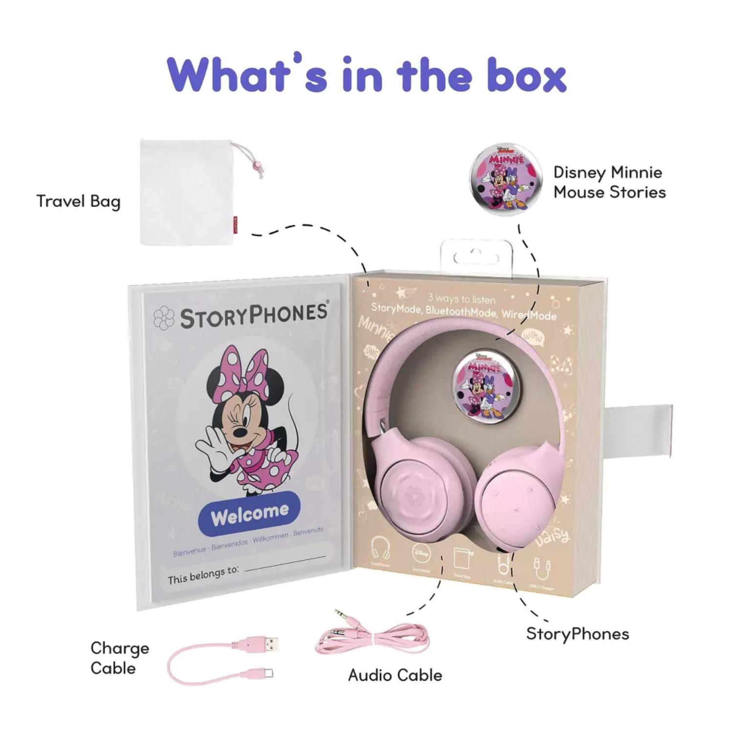 StoryPhones Disney Storytelling Bluetooth Wireless Headphones Minnie Mouse - Rose Pink