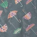 Unique Vintage Navy & Umbrella Print Hair Scarf