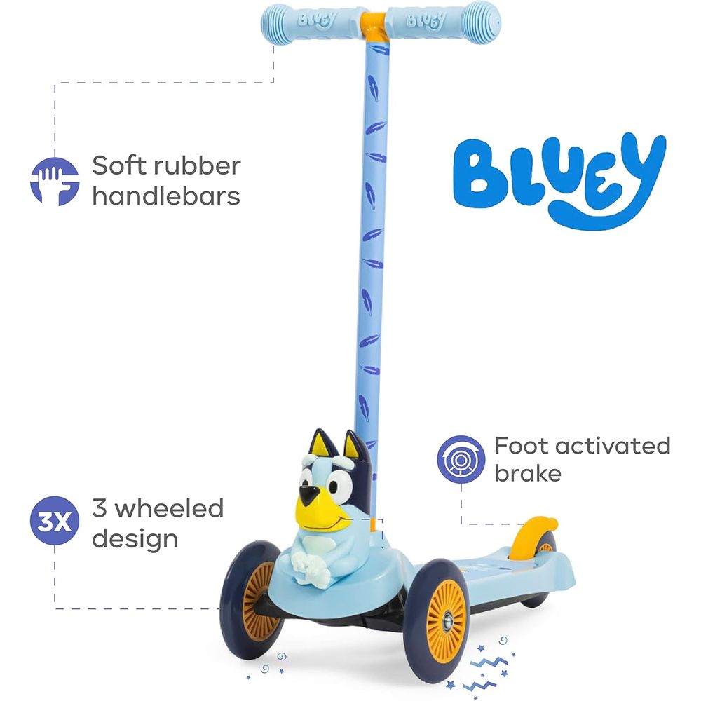 Character 3 Wheeled Self Balancing Scooter For Kids Ages 3-5 with Extra Wide Deck & Foot Activated Brake