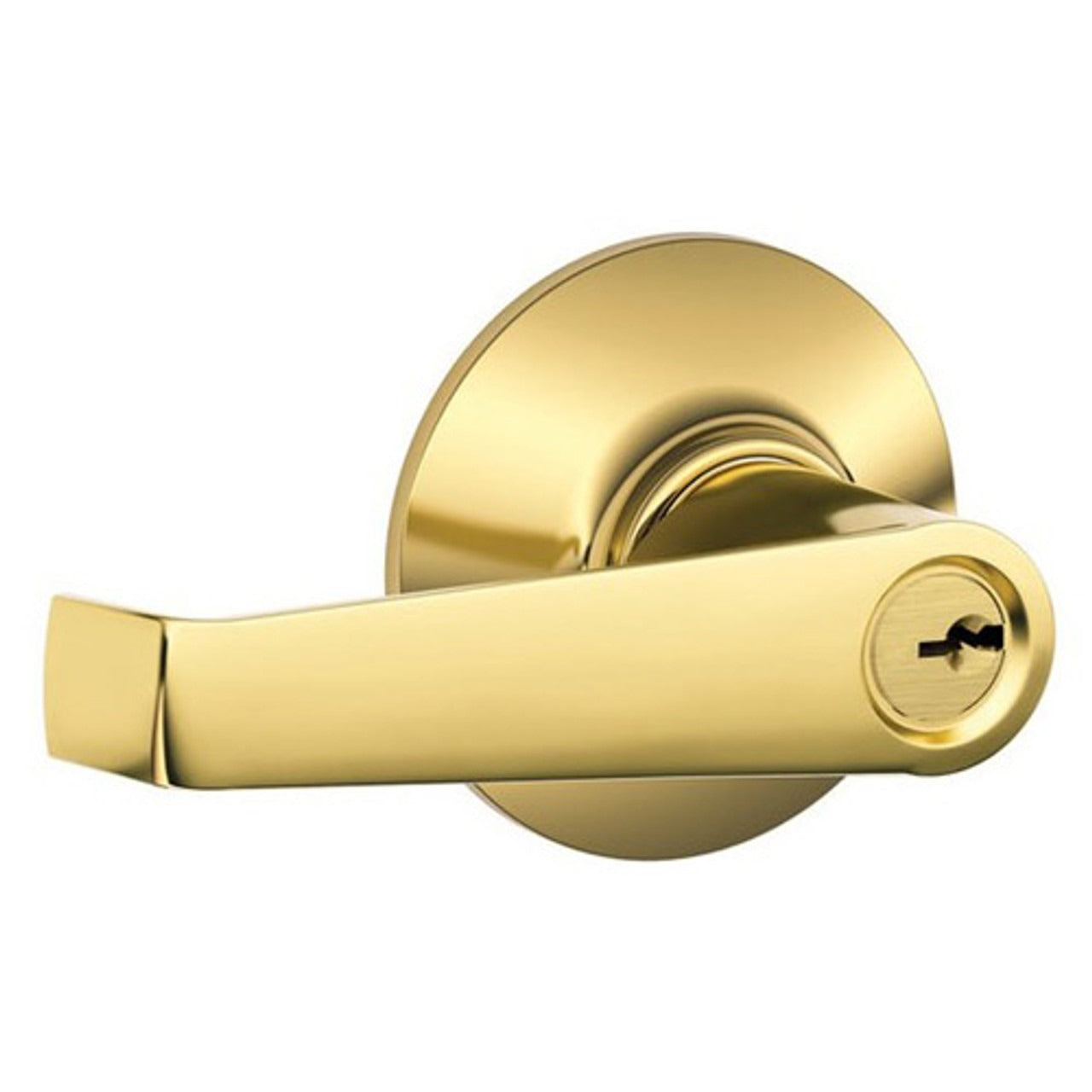 Schlage F51A-ELA-605 F Series - Elan Lever style with Keyed Entrance Lock Function in Bright Brass