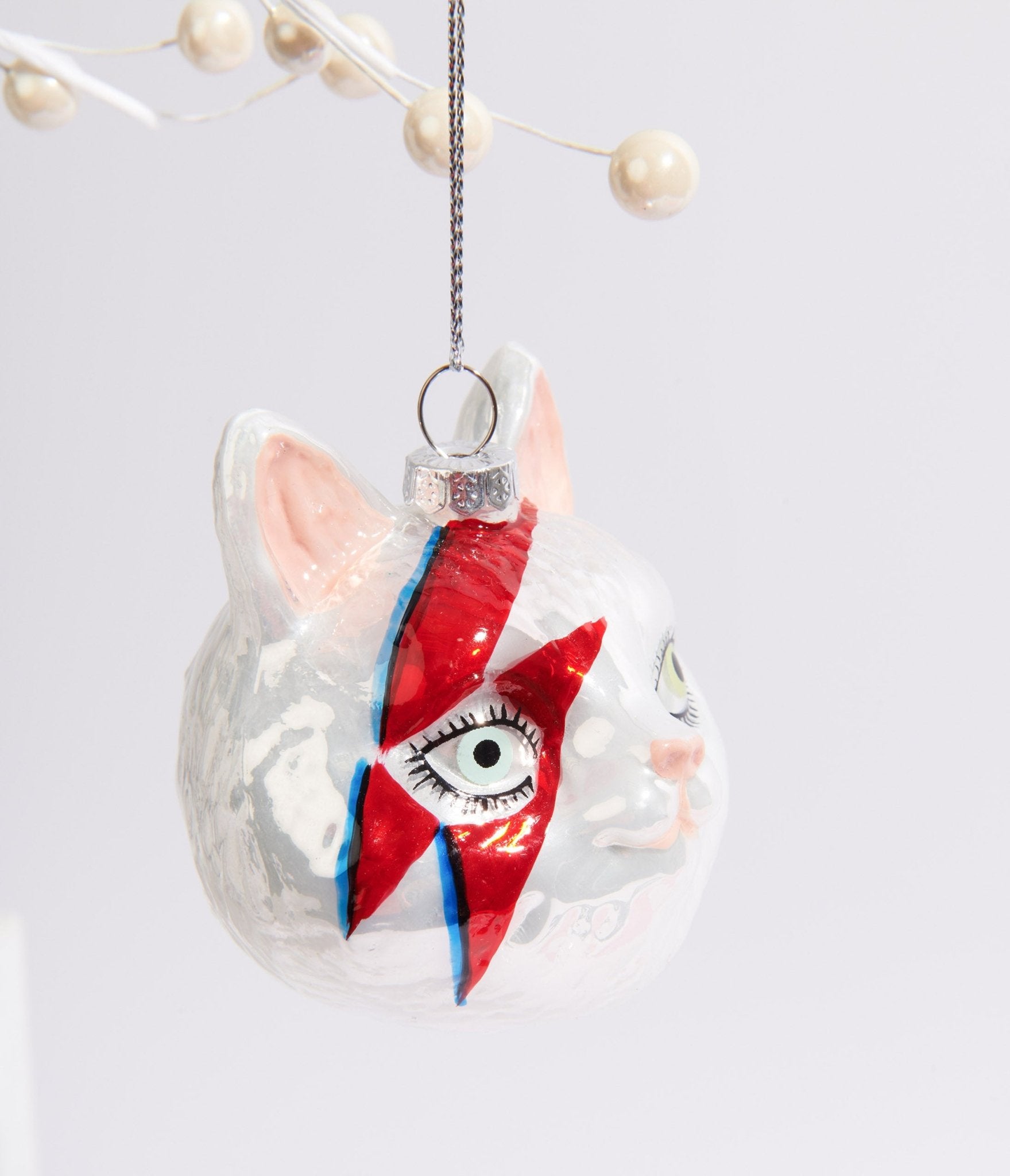 Cody Foster Meowie Bowie Cat Glass Ornament