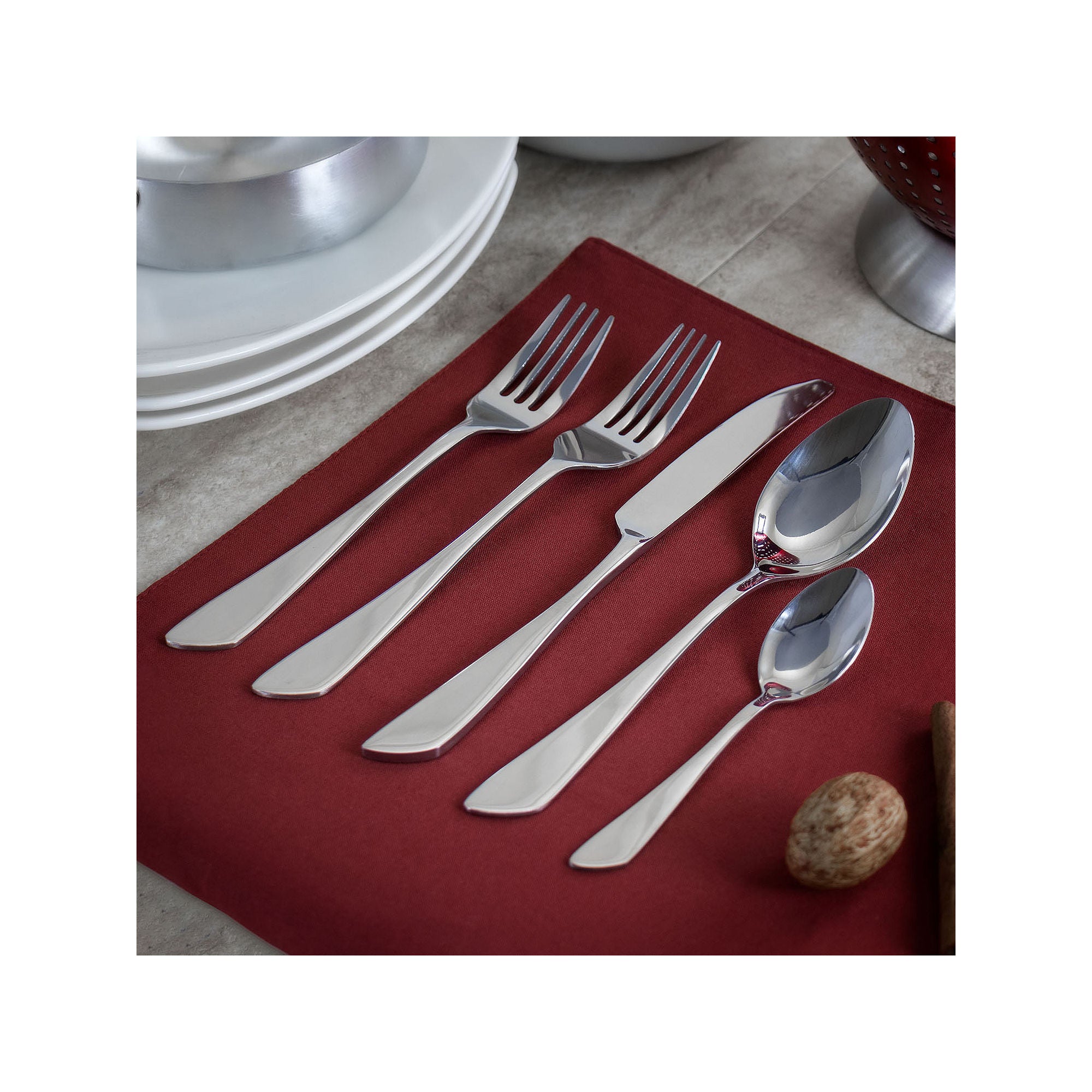 Megachef Gibbous 20-Pc. 18/10 Stainless Steel Flatware Set - SILVER ONE SIZE